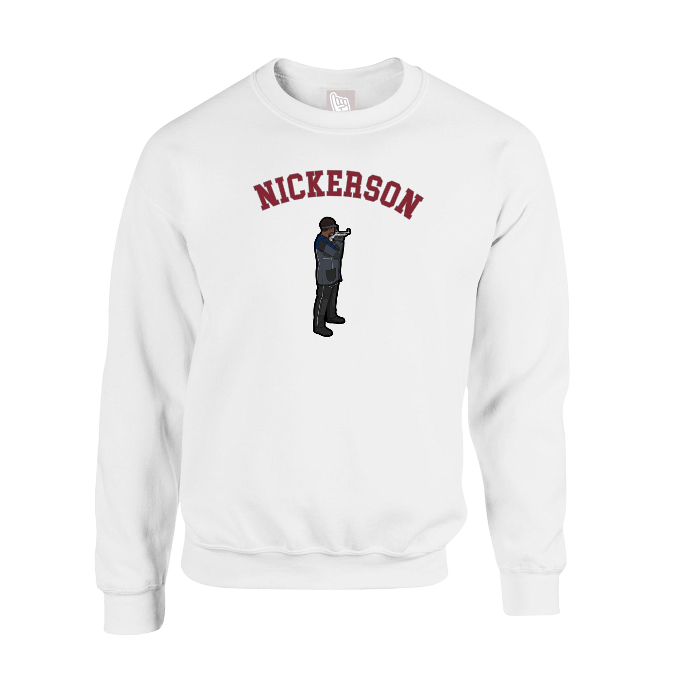 Fleece Crew — Shirsey Arch in White