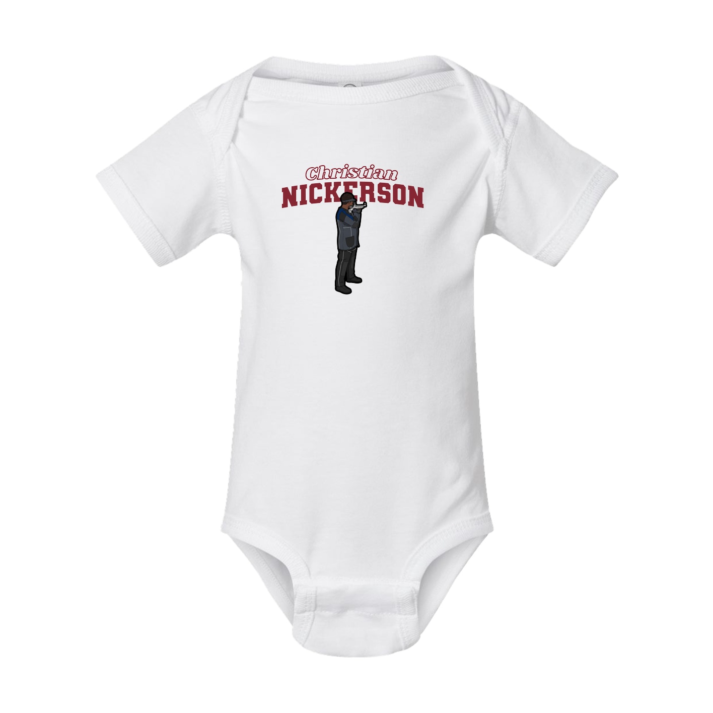 Baby Onesie — Name Arch in White