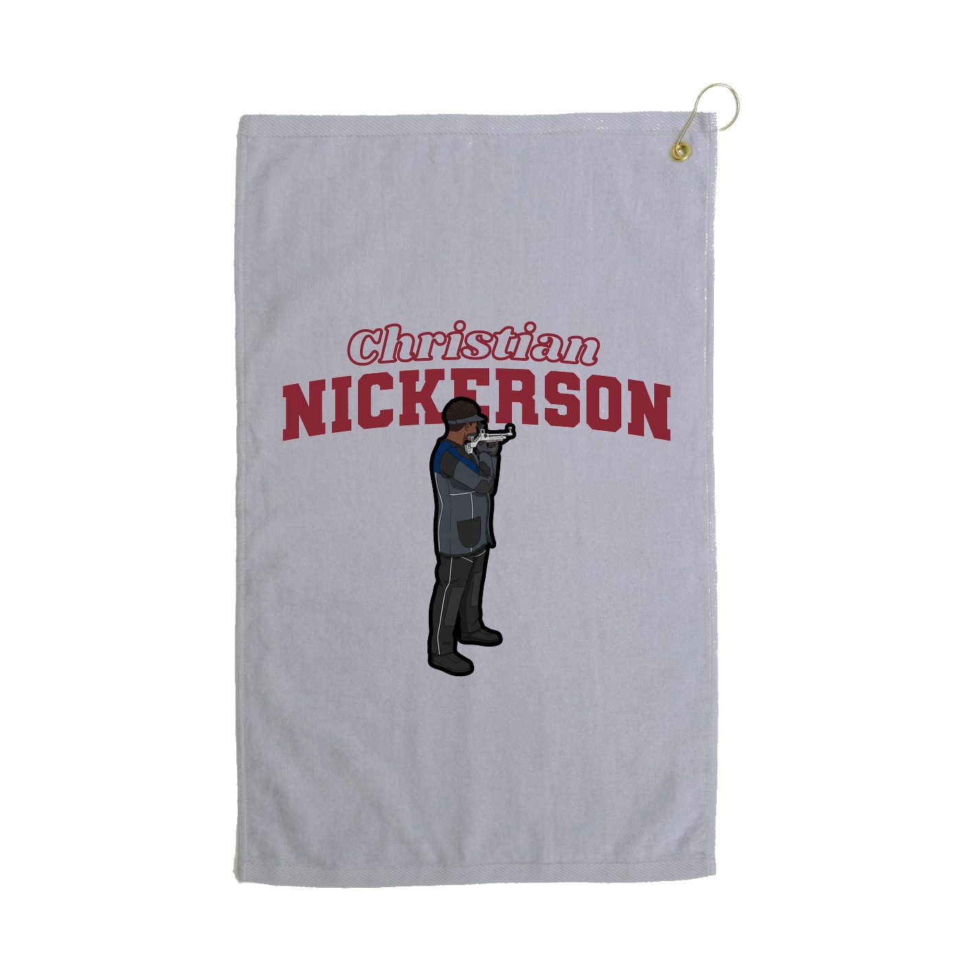 Golf Towel — Name Arch in Grey