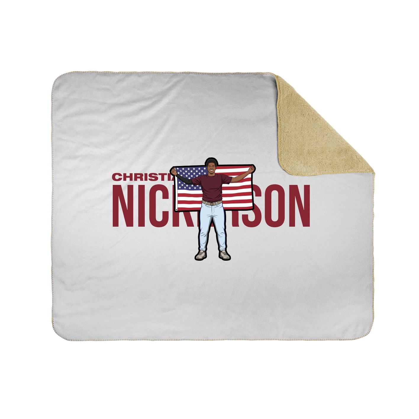 Throw Blanket — Player Name in White