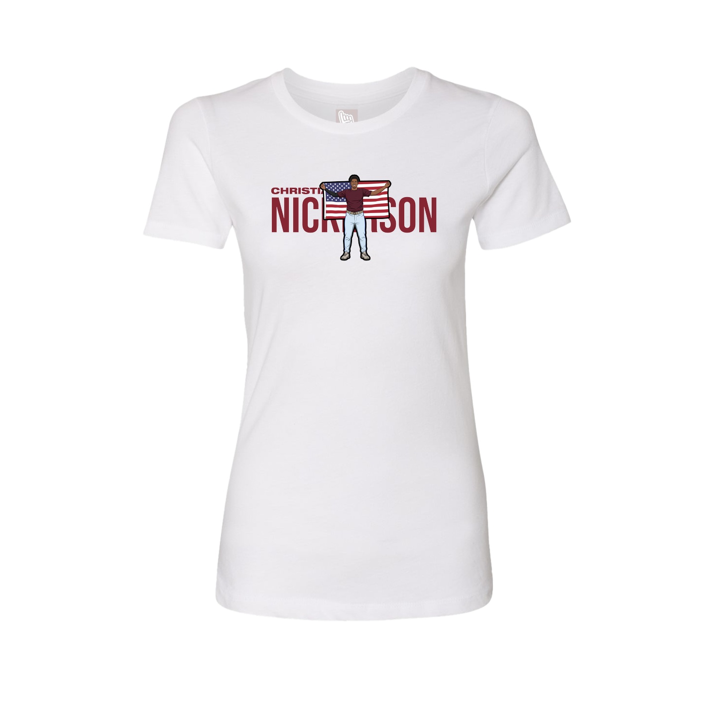 Fitted Women's Tee — Player Name in White