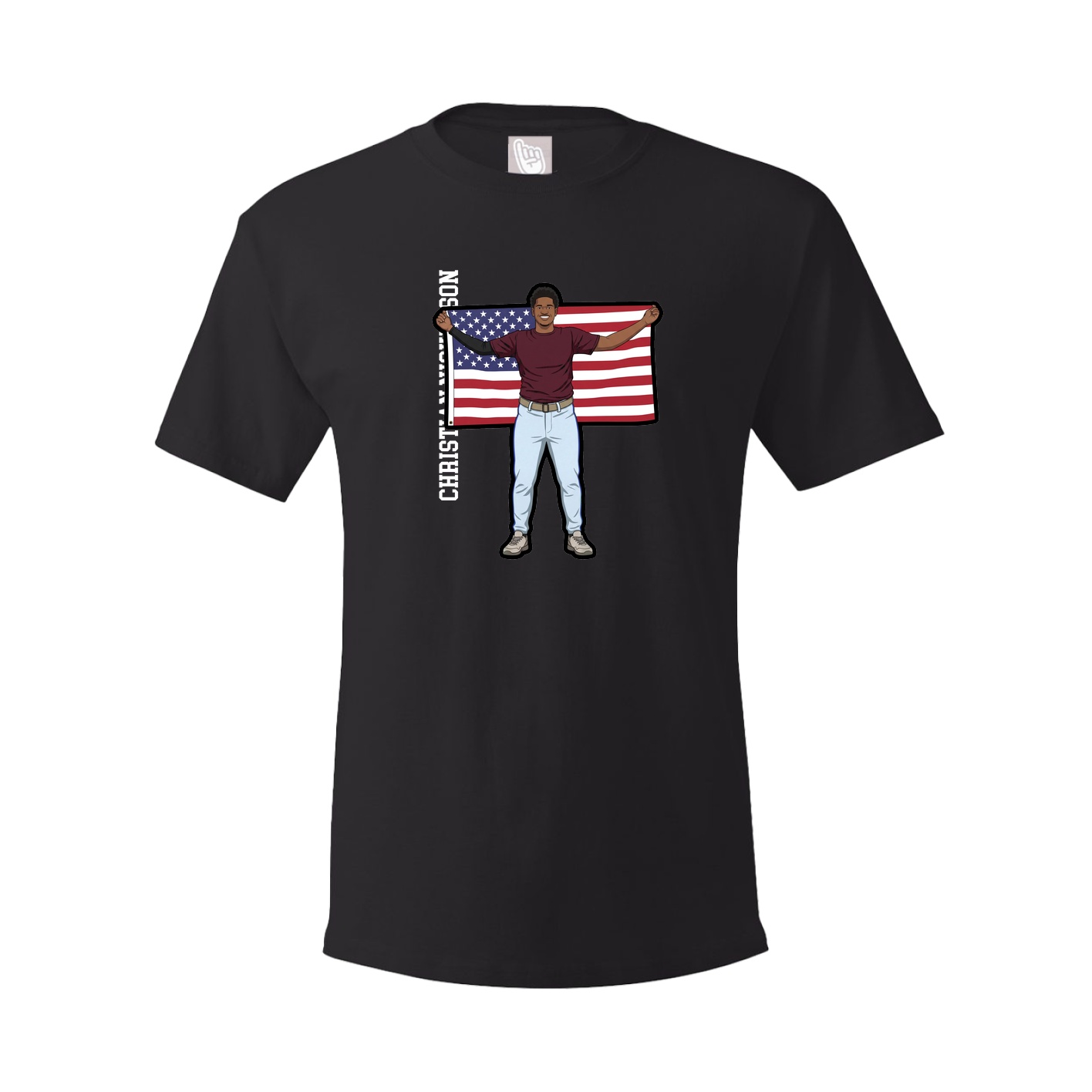Youth Tee — Name Vertical in Black