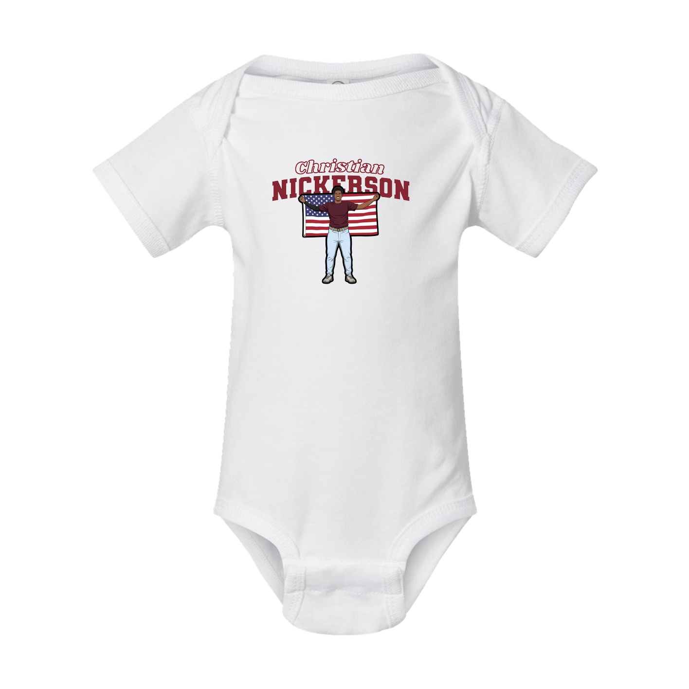 Baby Onesie — Name Arch in White