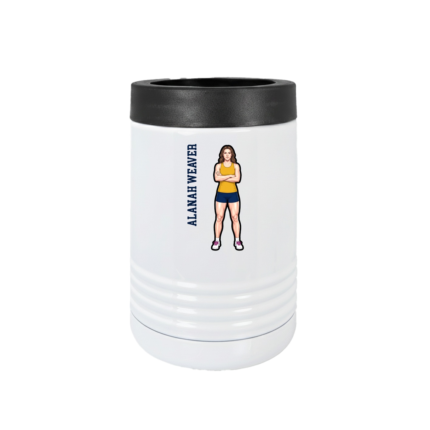 Beverage Holder — Name Vertical in White