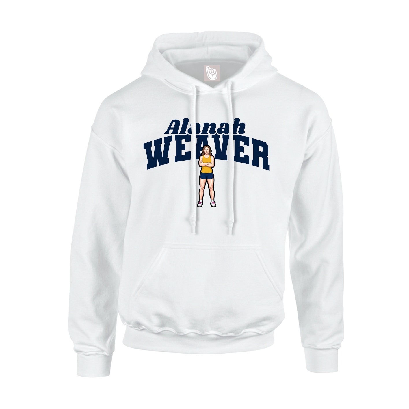 Youth Hoodie — Signature Arch in White