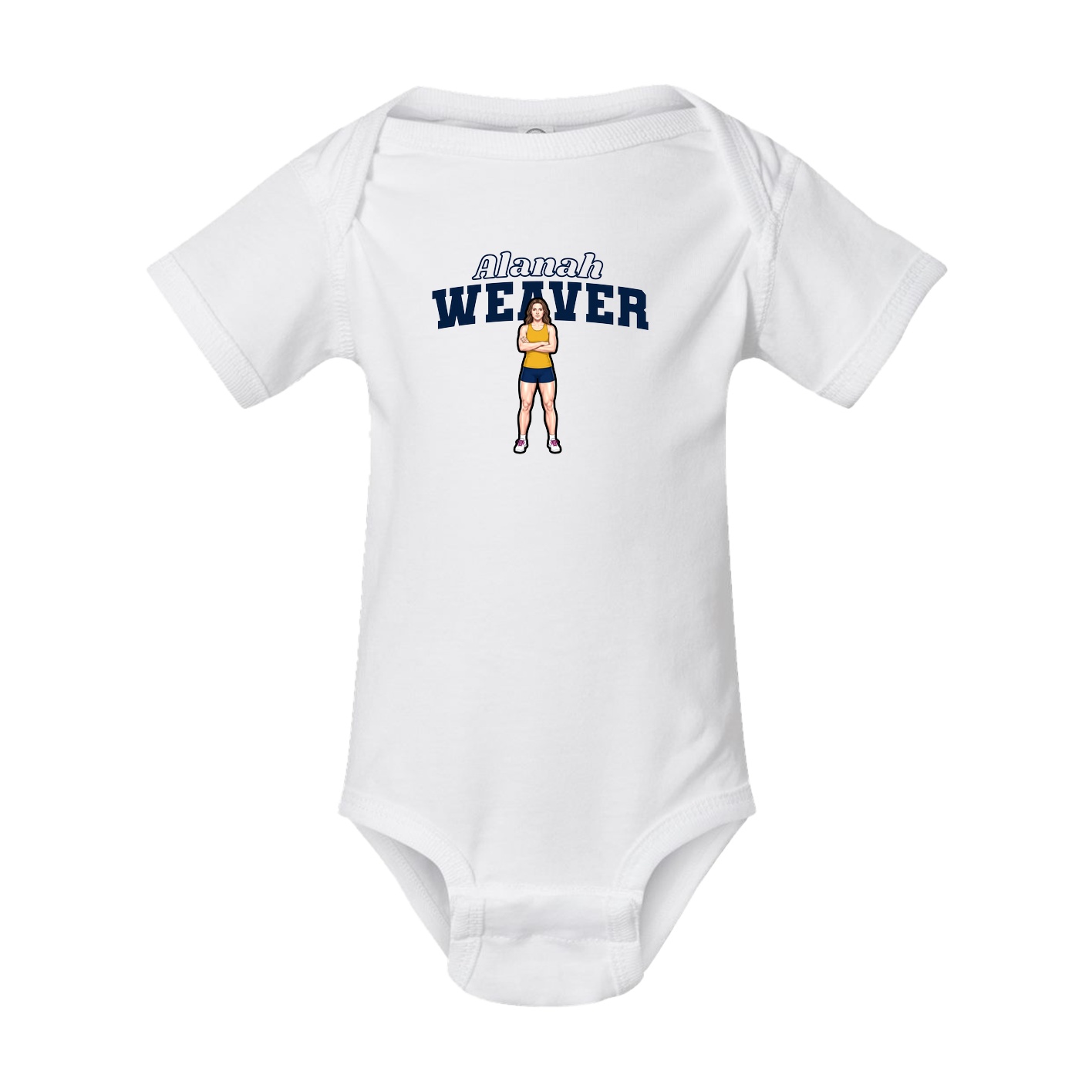 Baby Onesie — Name Arch in White