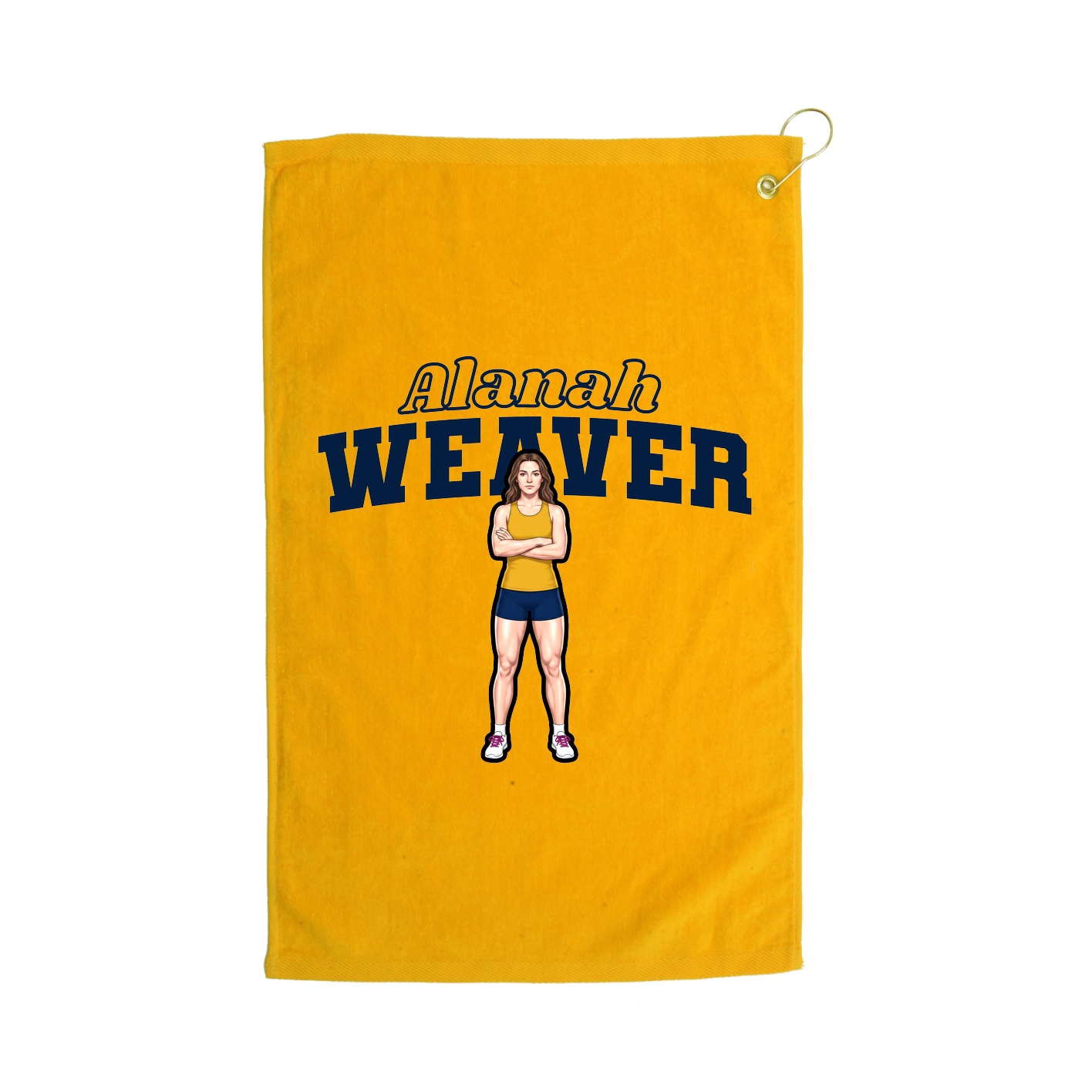 Golf Towel — Name Arch in Gold