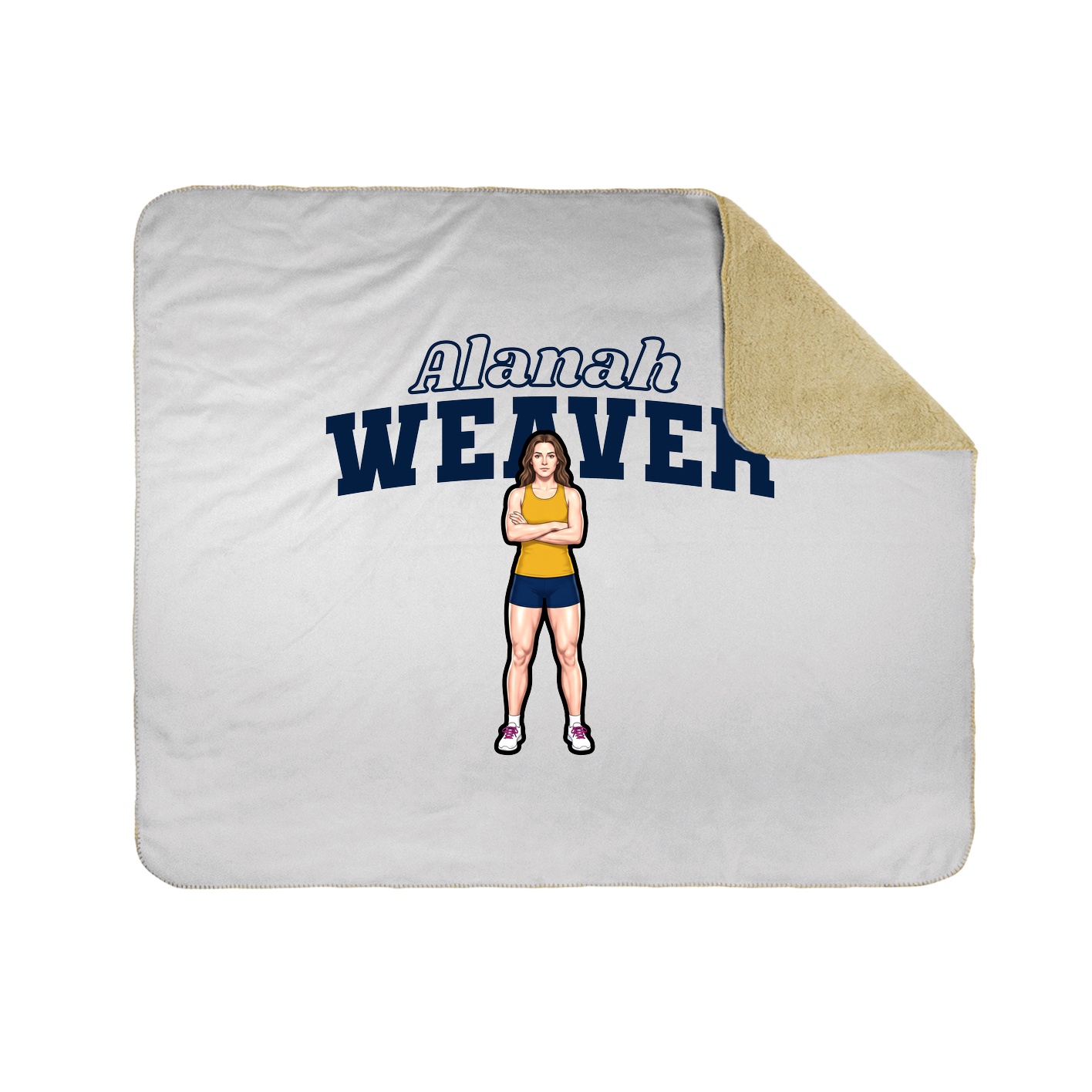 Throw Blanket — Name Arch in White