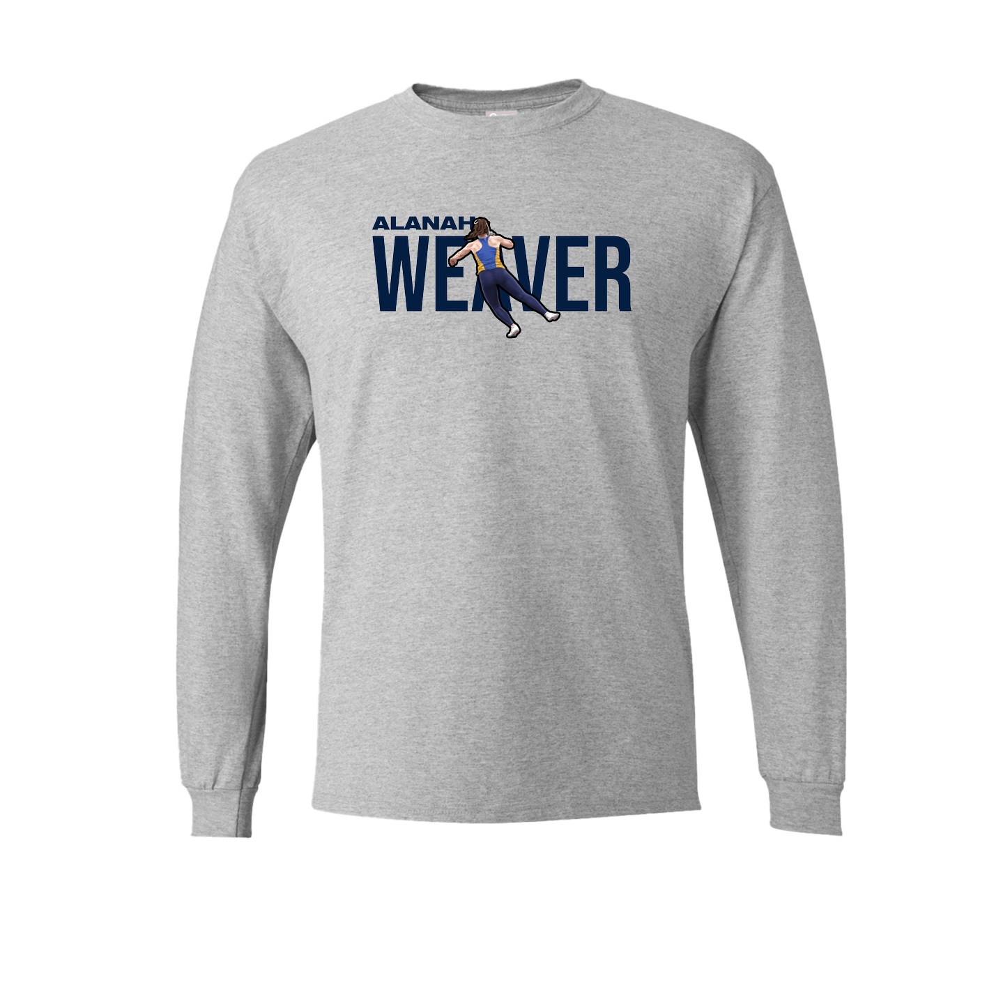Long Sleeve Tee — Player Name in Grey
