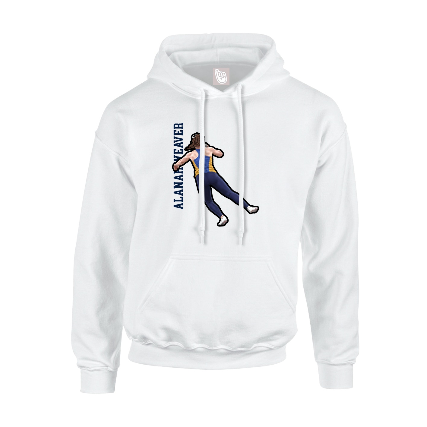 Hoodie — Name Vertical in White