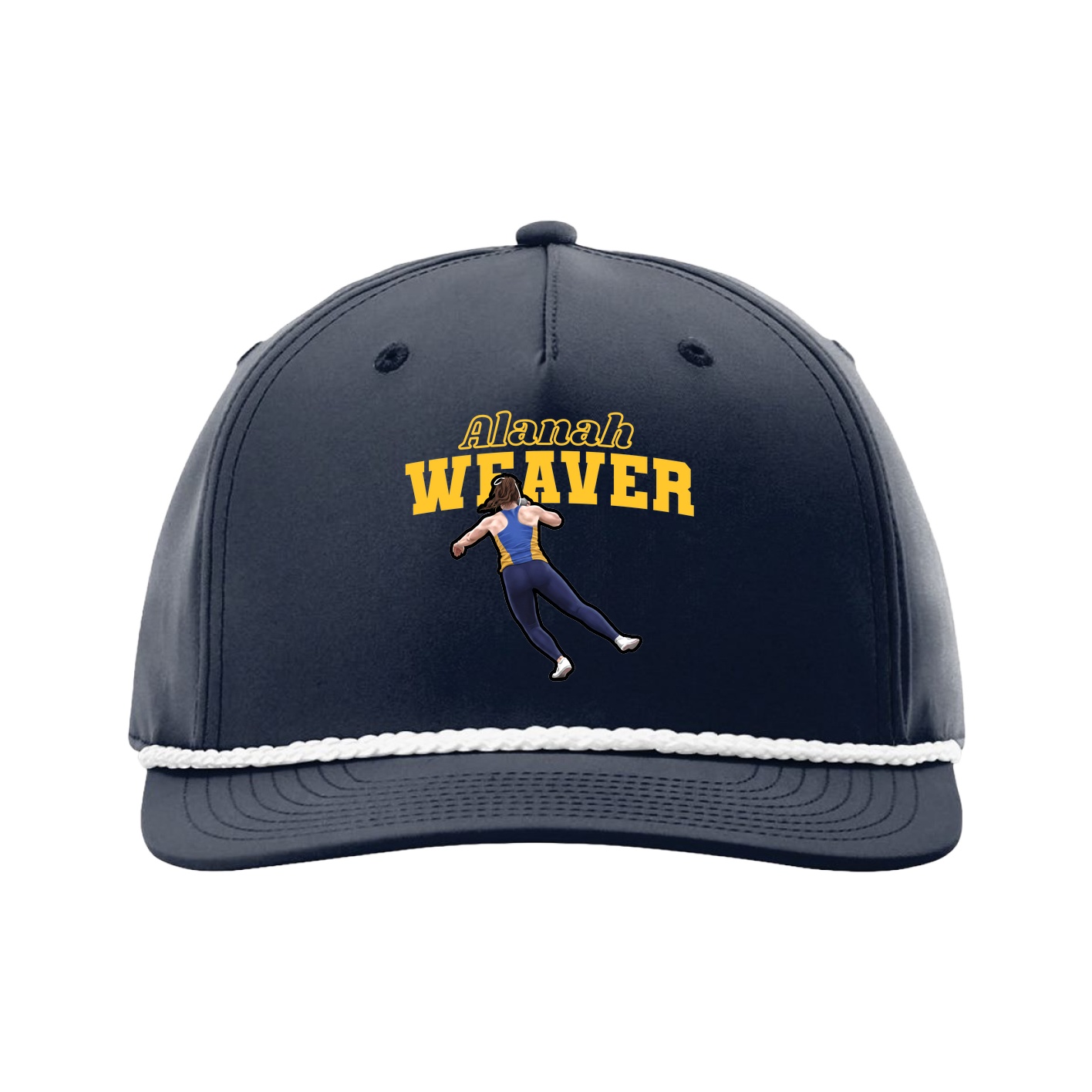 Five-Panel Classic Rope Cap — Name Arch in Navy