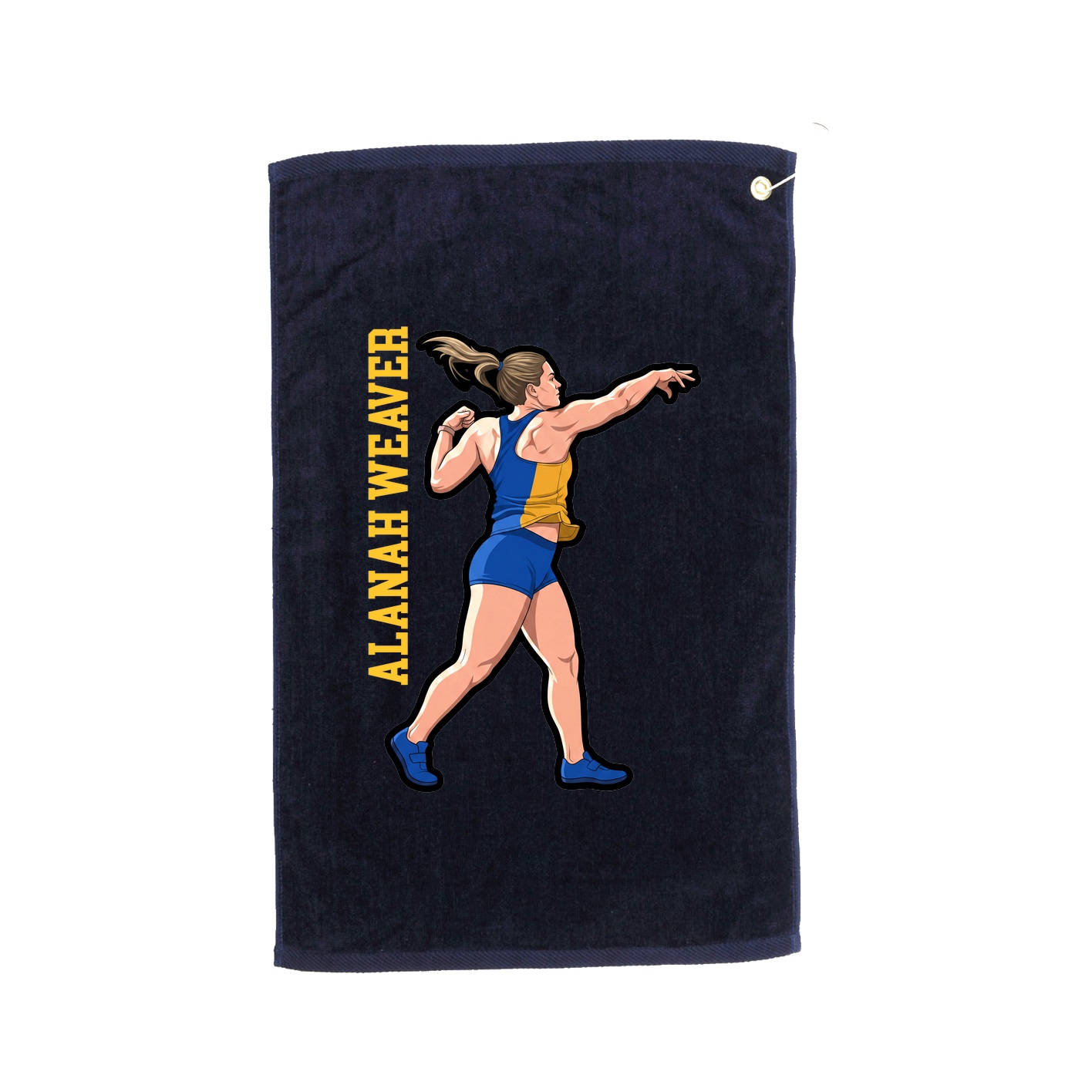 Golf Towel — Name Vertical in Navy