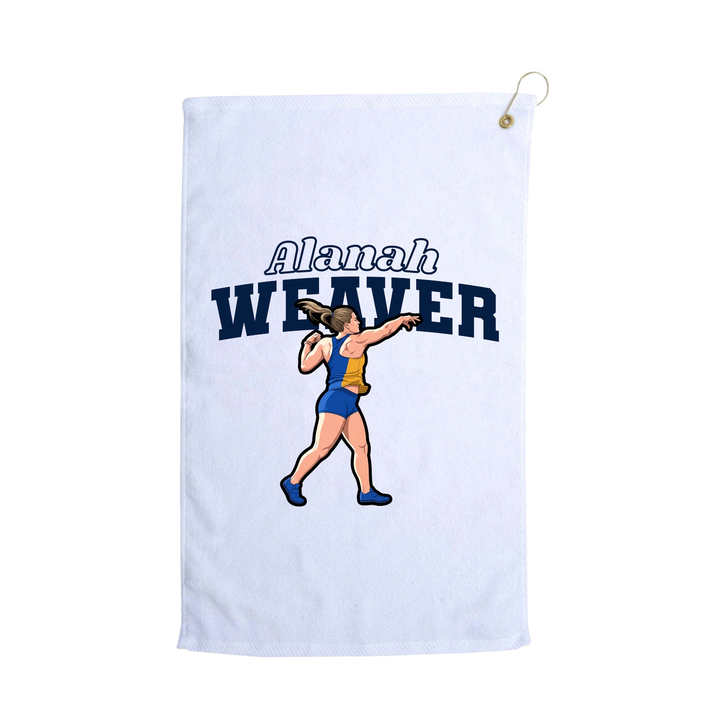 Golf Towel — Name Arch in White