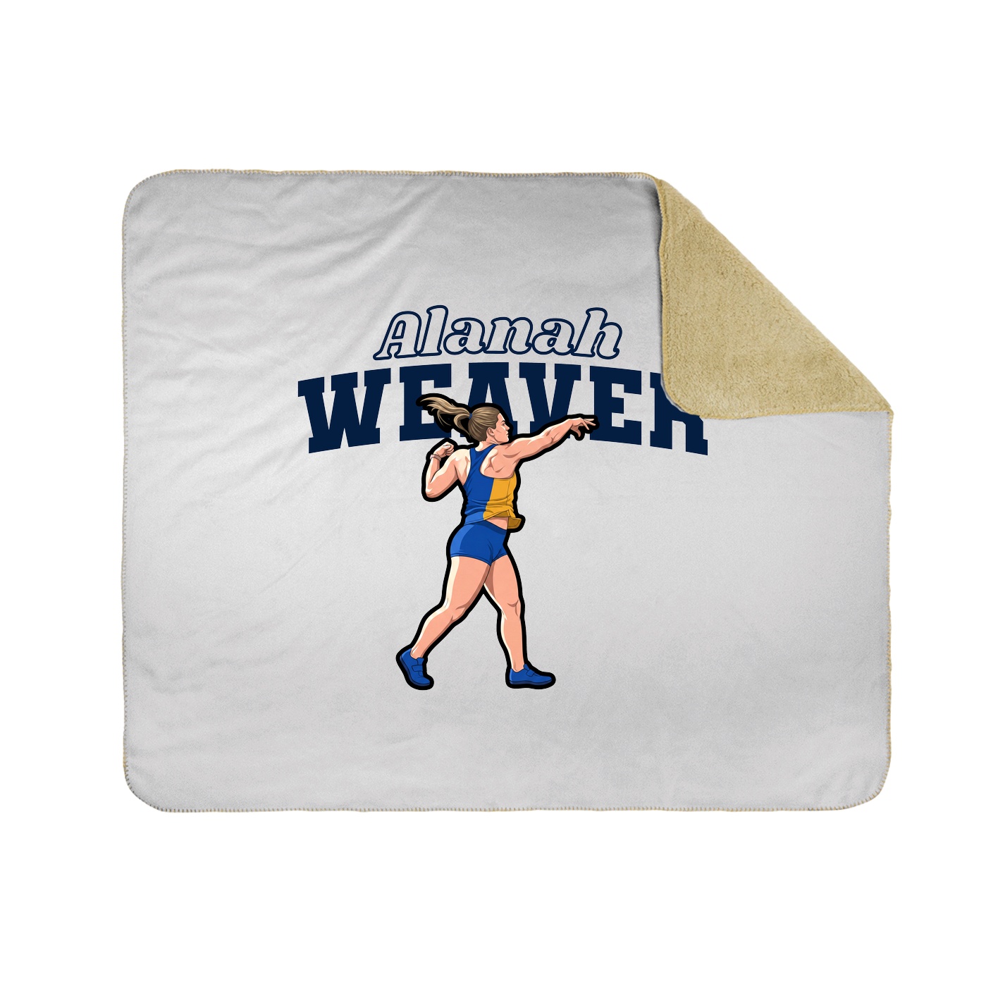 Throw Blanket — Name Arch in White