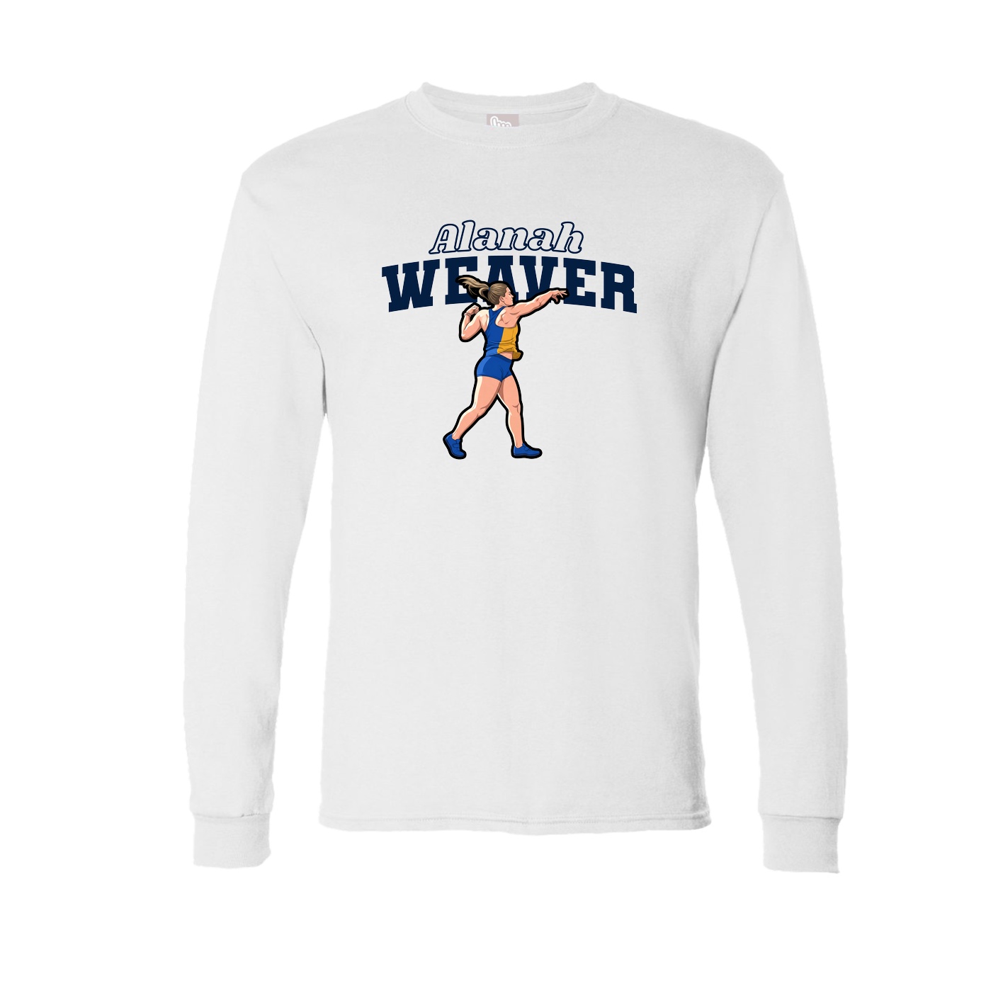 Long Sleeve Tee — Name Arch in White