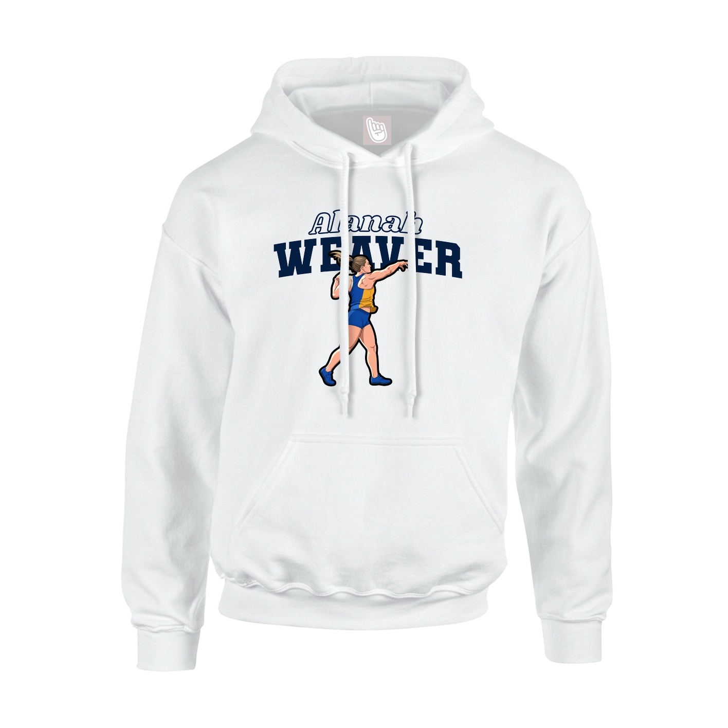 Youth Hoodie — Name Arch in White