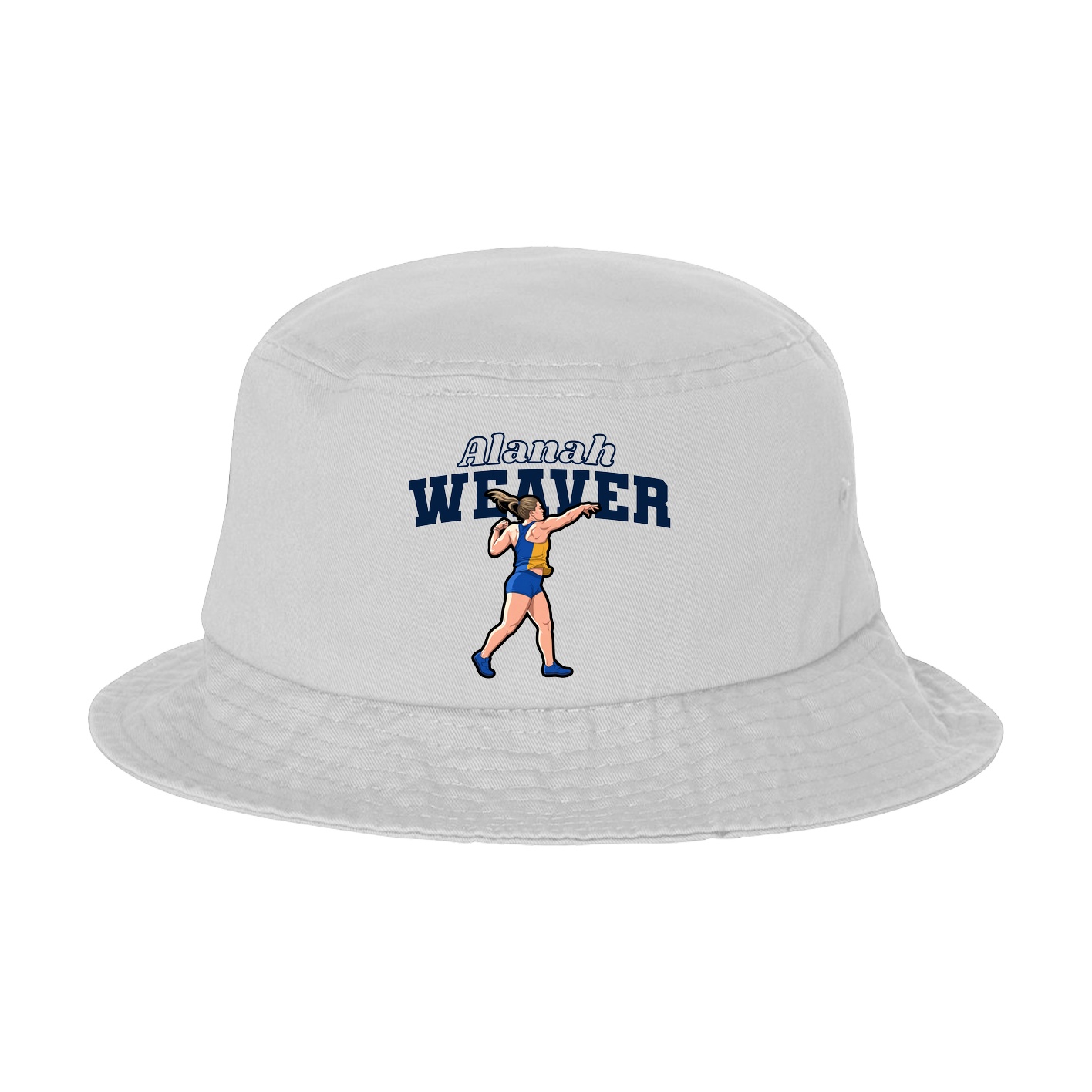 Bucket Cap — Name Arch in White