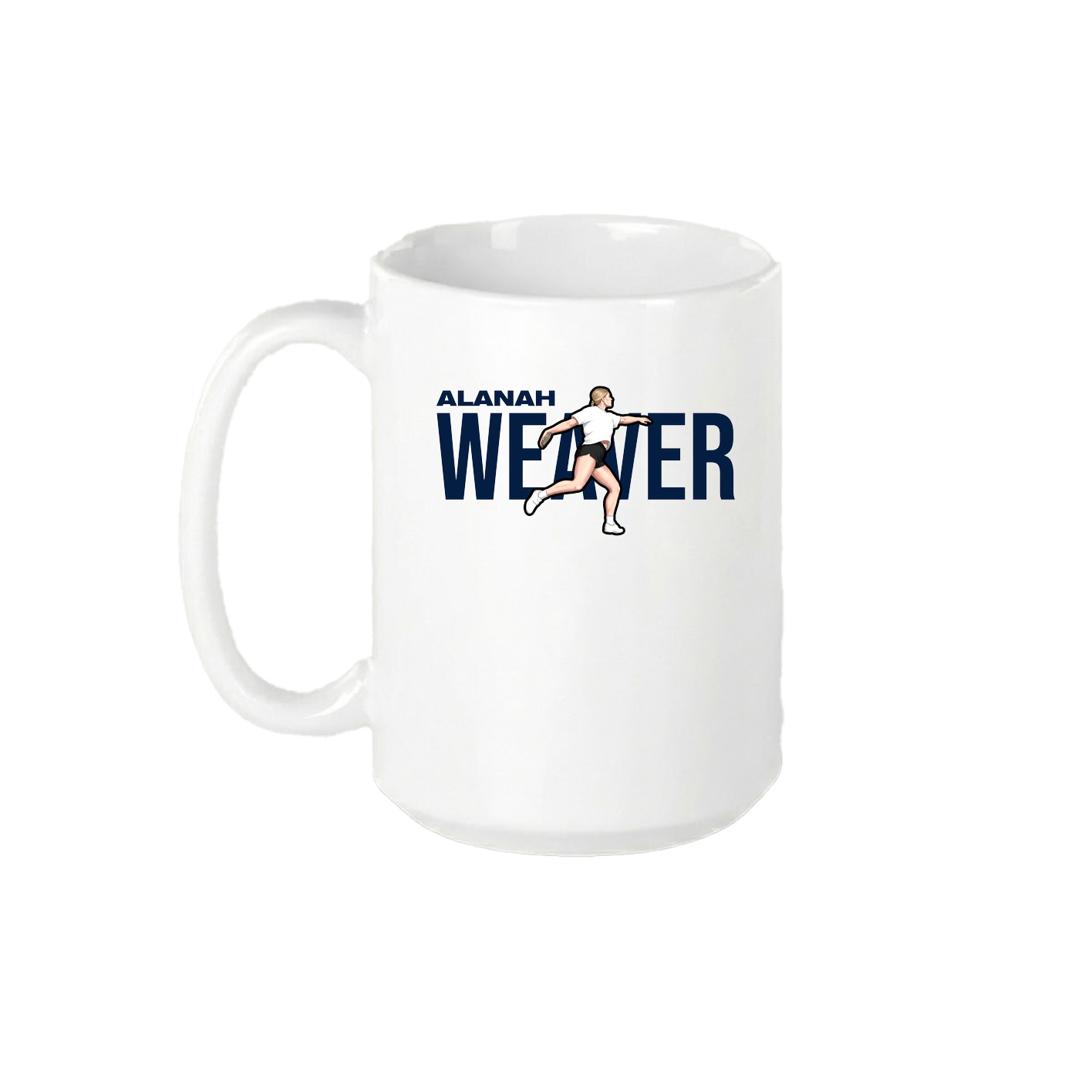 15oz Coffee Mug — Player Name in White