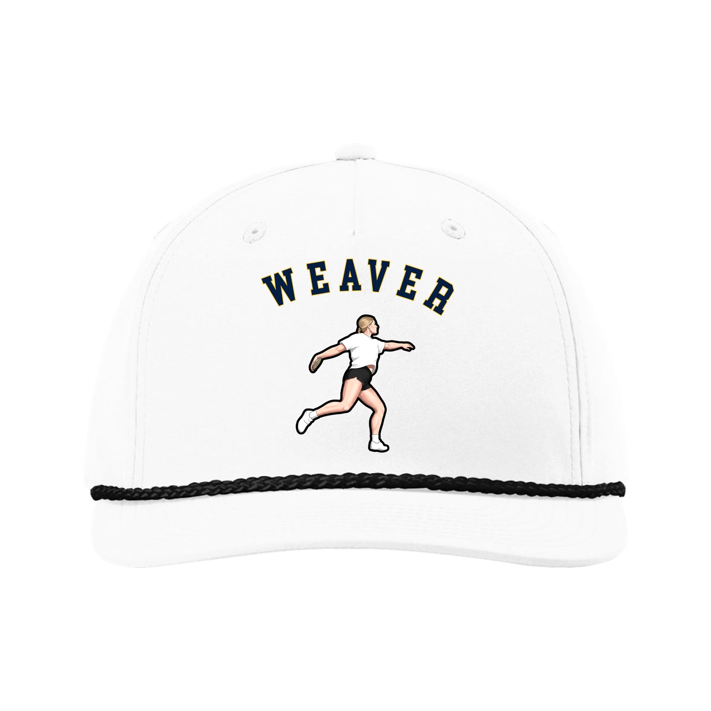 Five-Panel Classic Rope Cap — Shirsey Arch in White