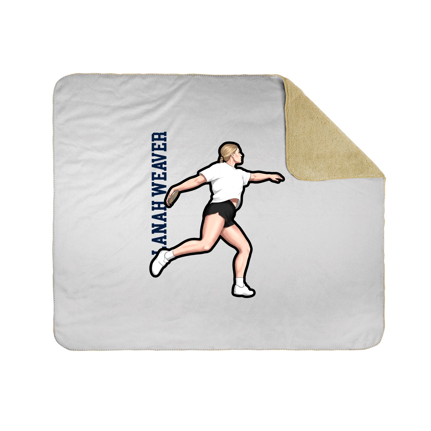 Throw Blanket — Name Vertical in White