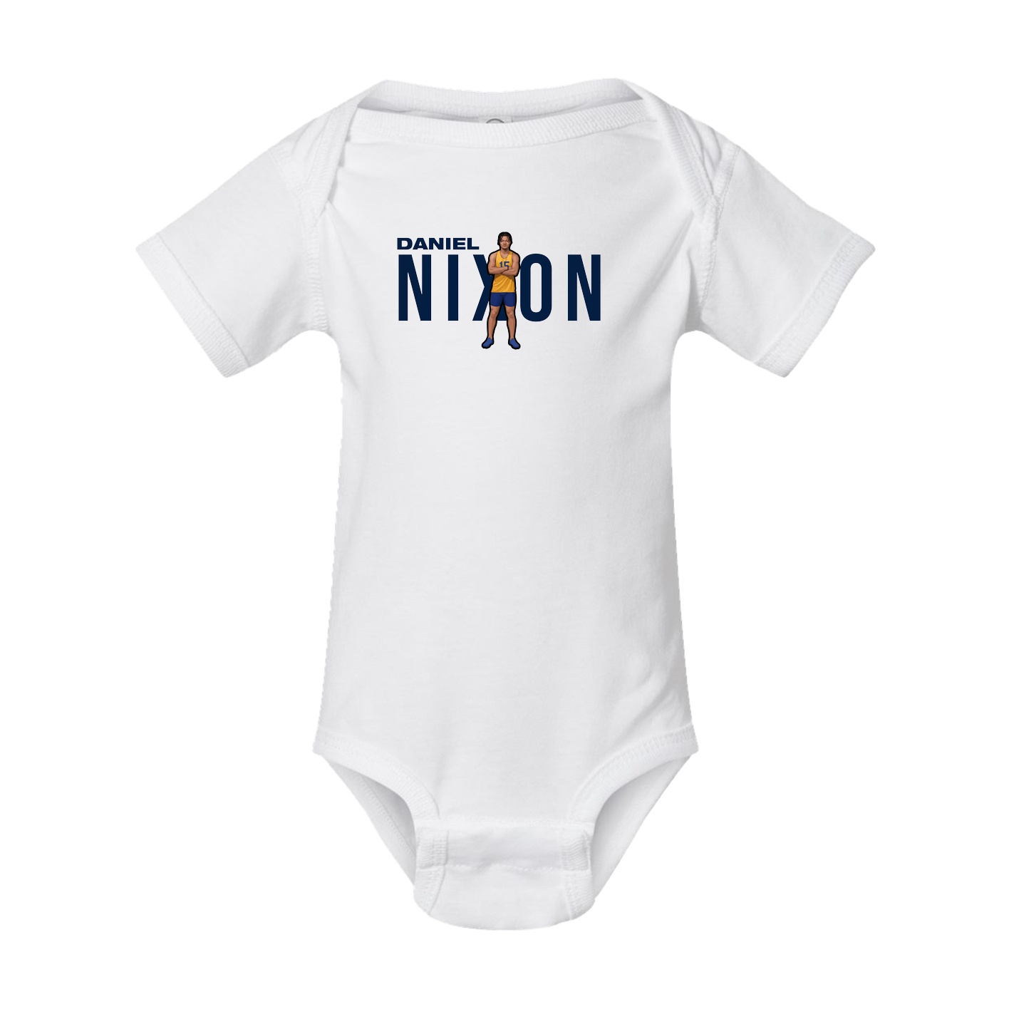 Baby Onesie — Player Name in White