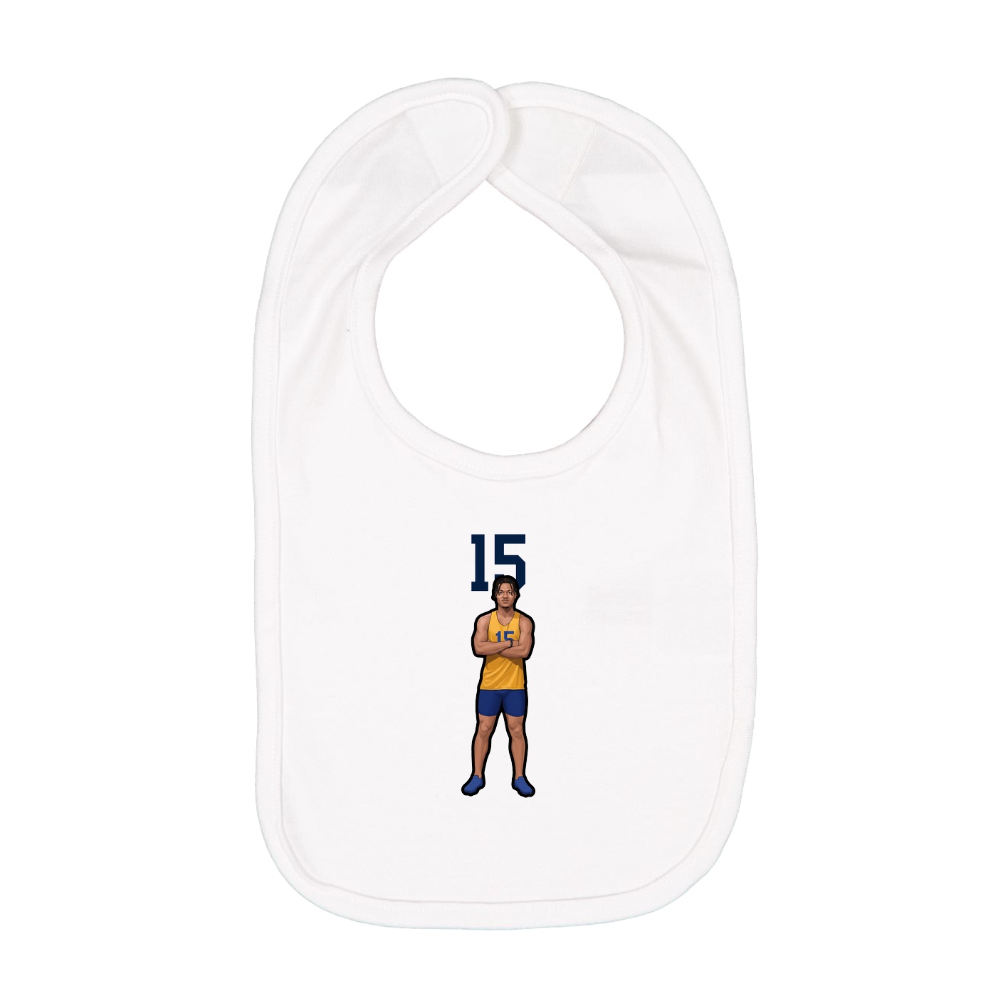 Infant Bib — Number Top in White