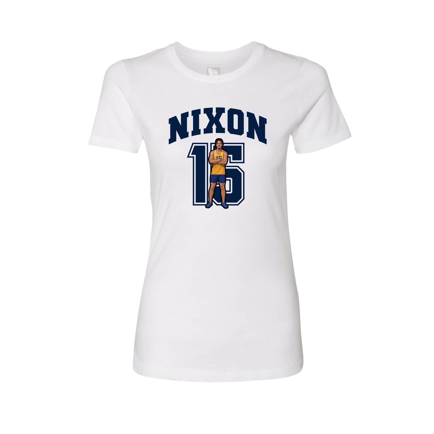 Fitted Women's Tee — Number in White