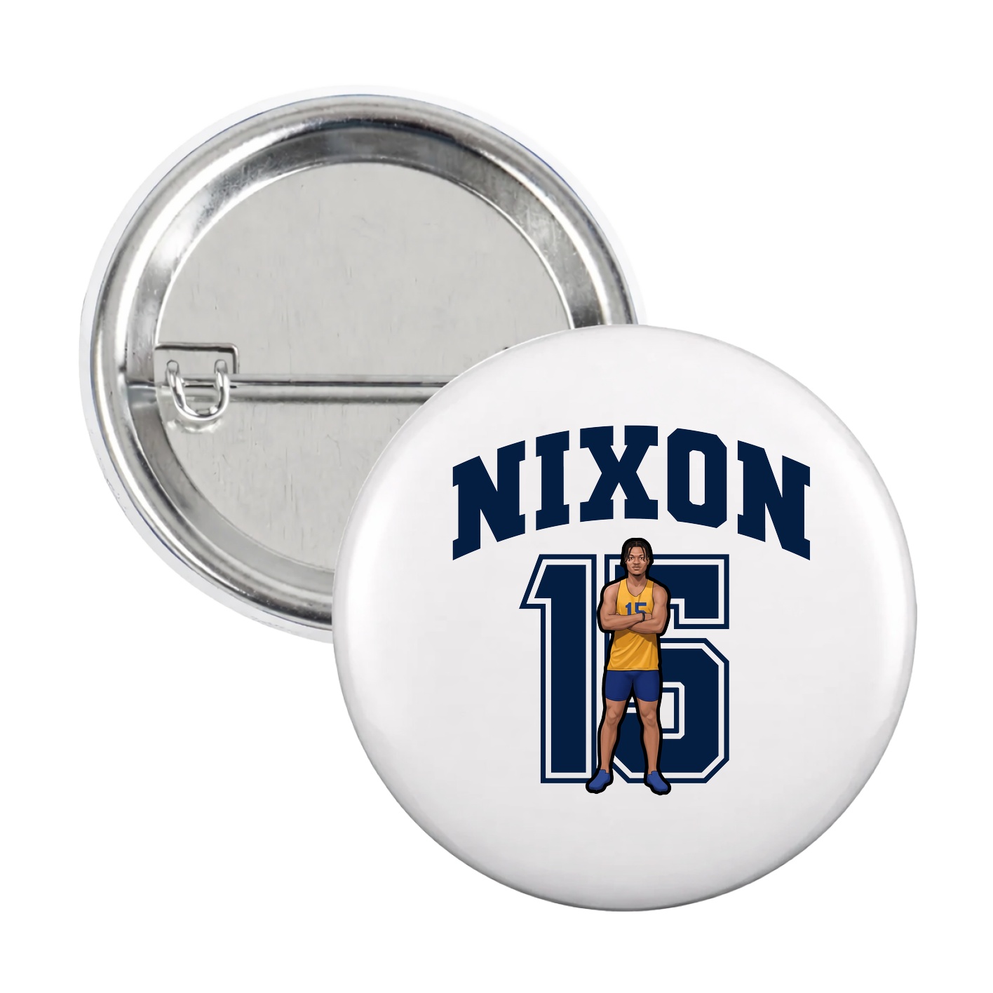 Game Day Button — Number in White