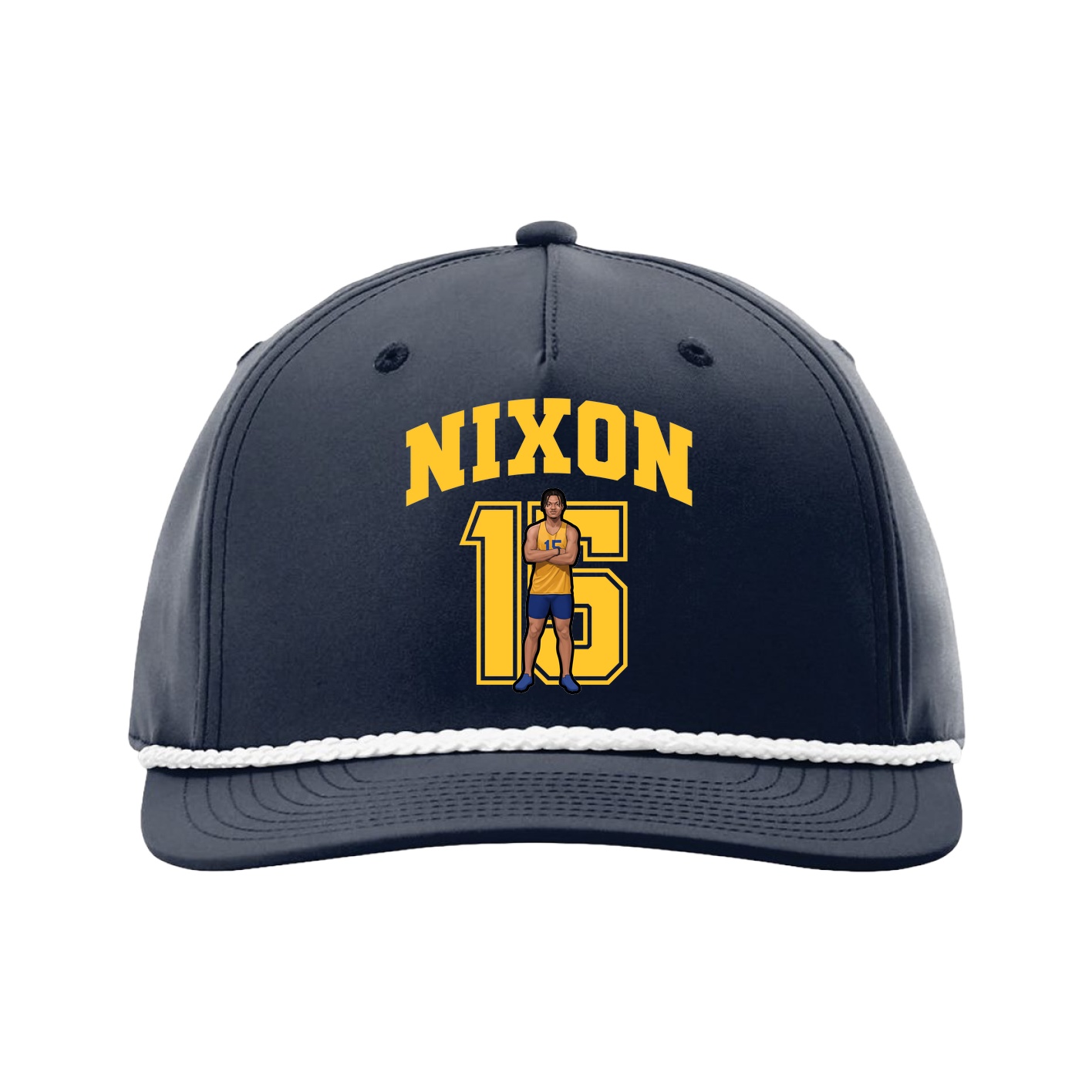 Five-Panel Classic Rope Cap — Number in Navy