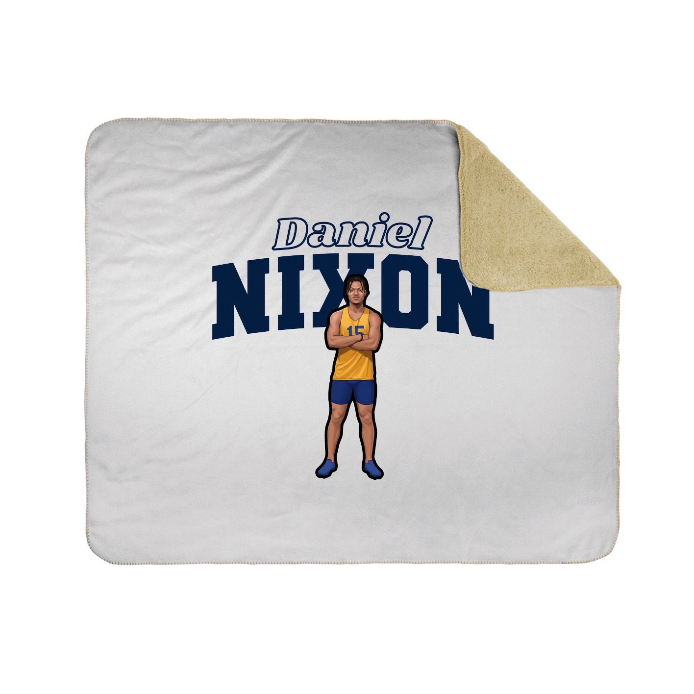 Throw Blanket — Name Arch in White