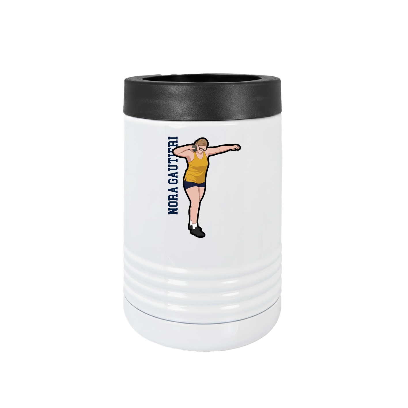 Beverage Holder — Name Vertical in White