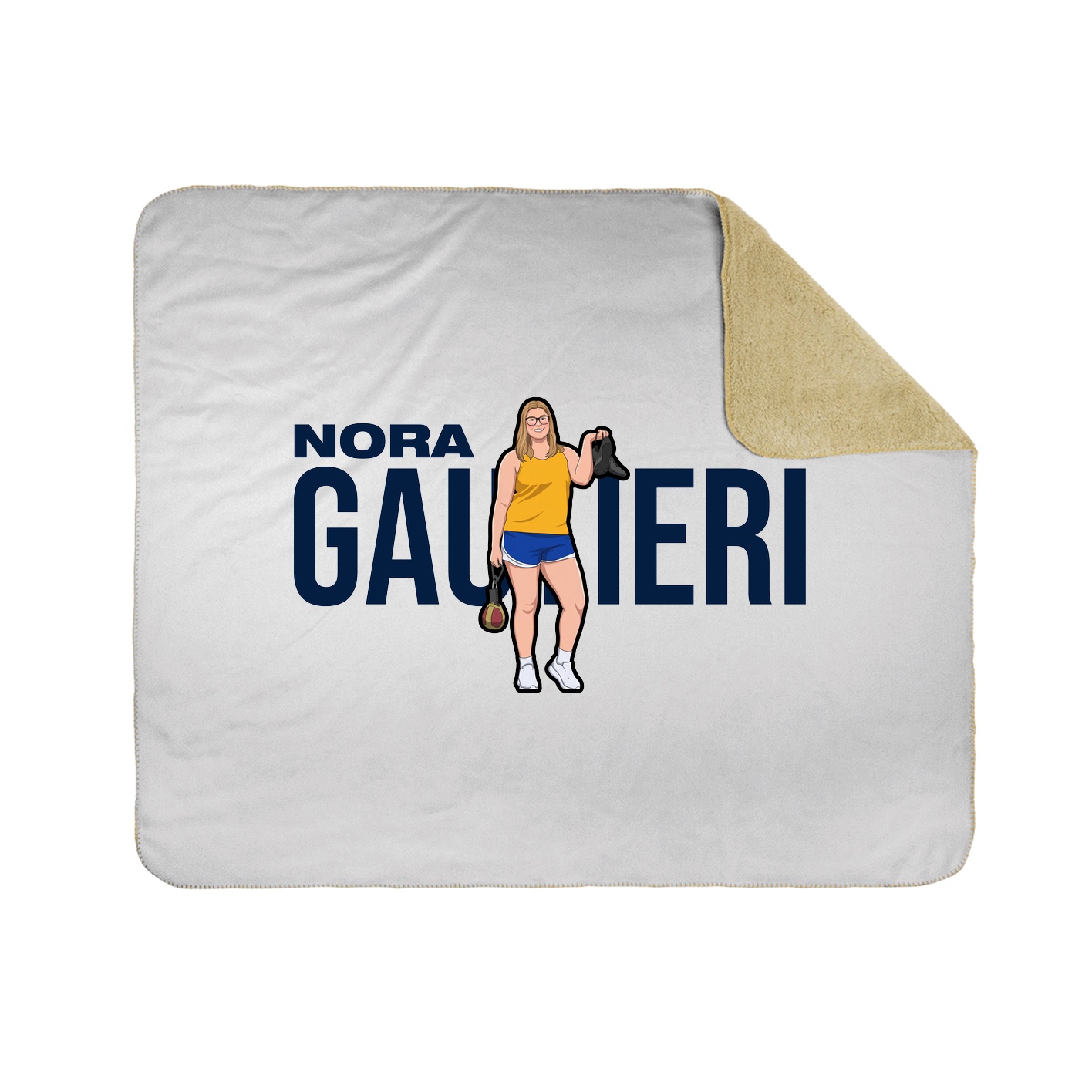 Throw Blanket — Player Name in White