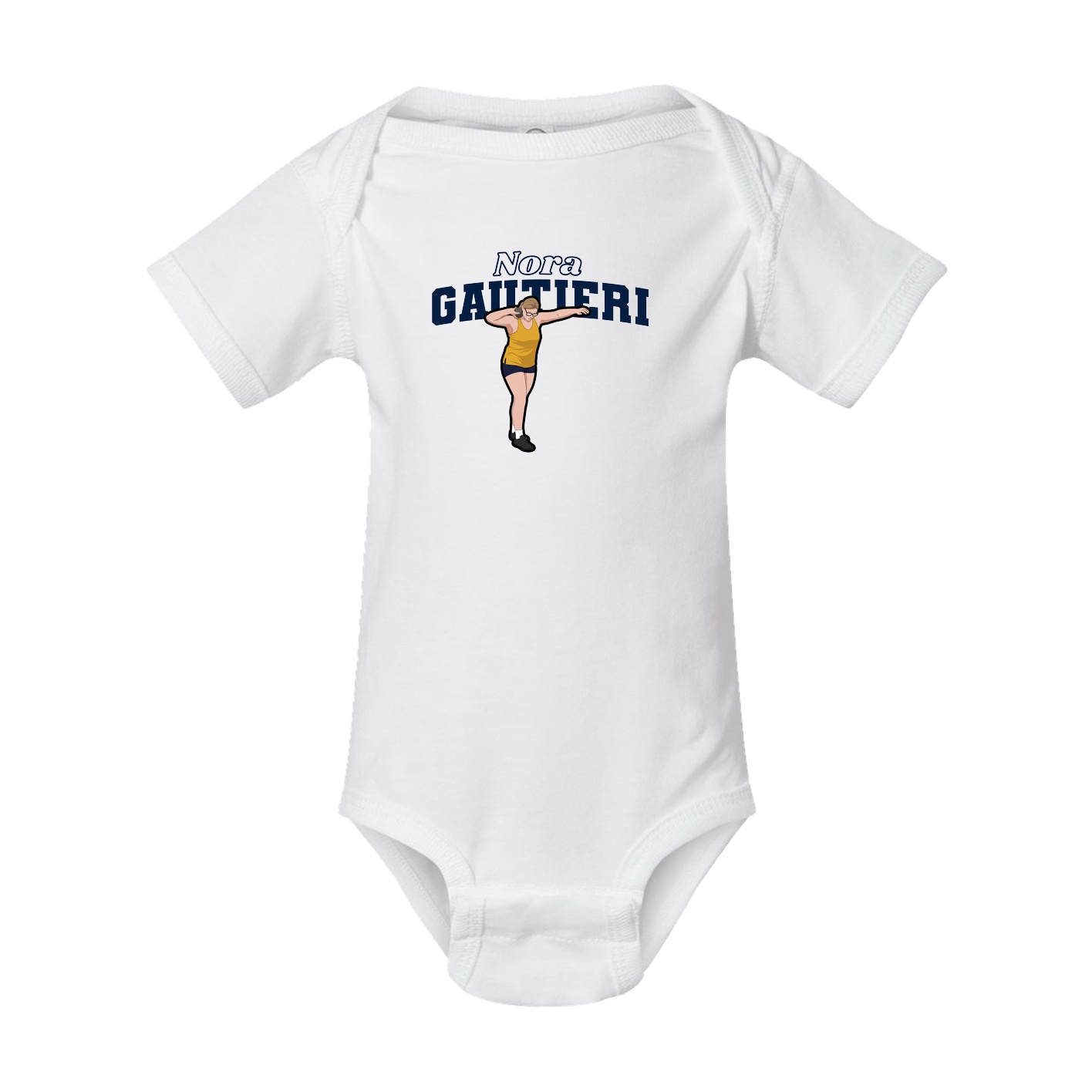 Baby Onesie — Name Arch in White