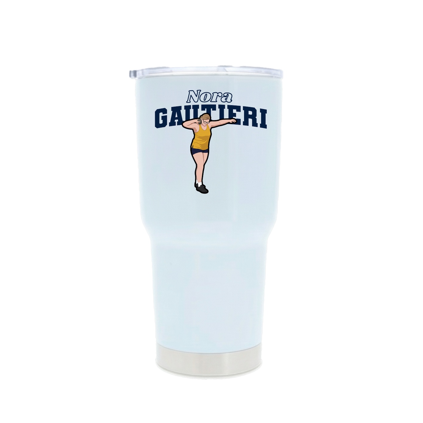 30oz Stainless Steel Tumbler — Name Arch in White