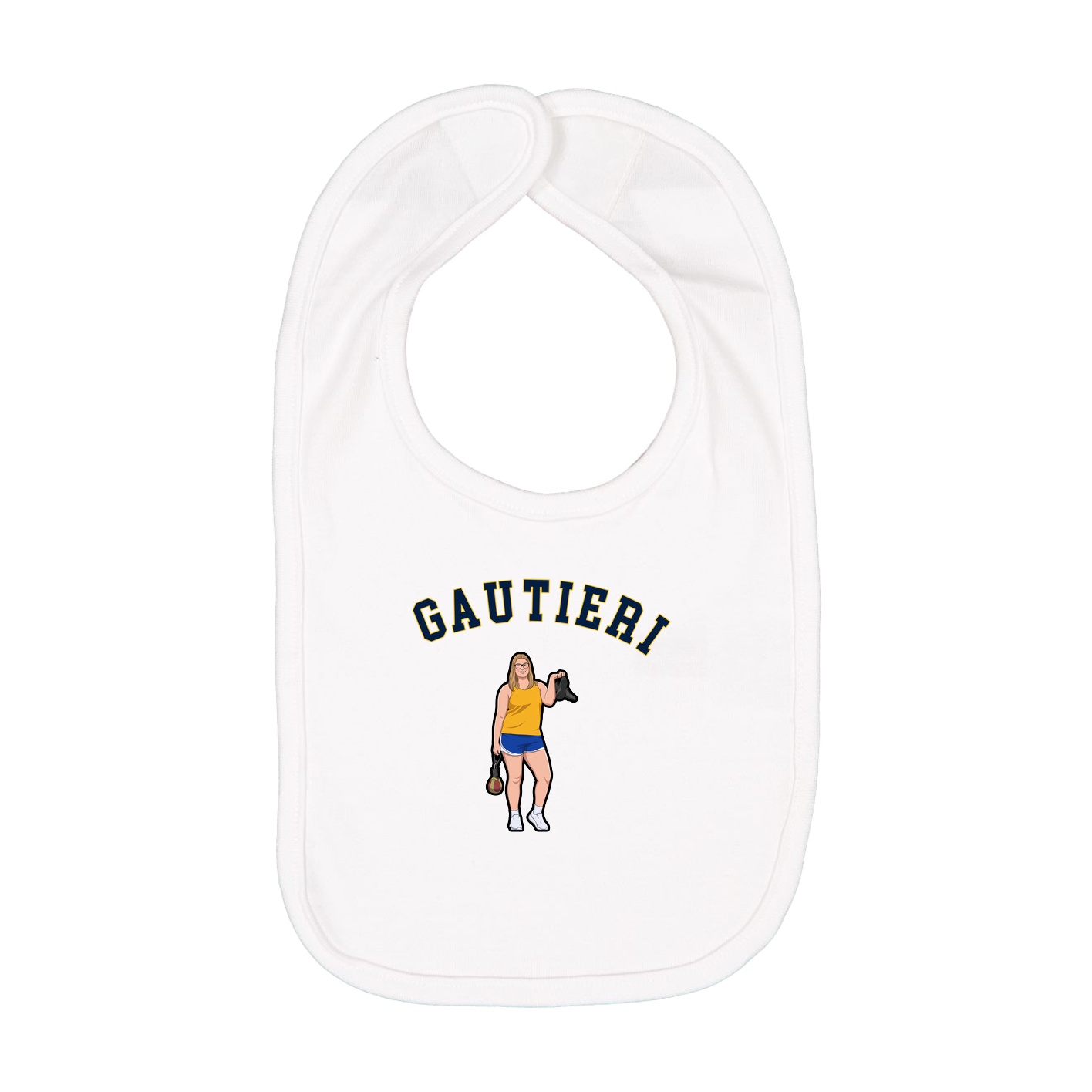 Infant Bib — Shirsey Arch in White
