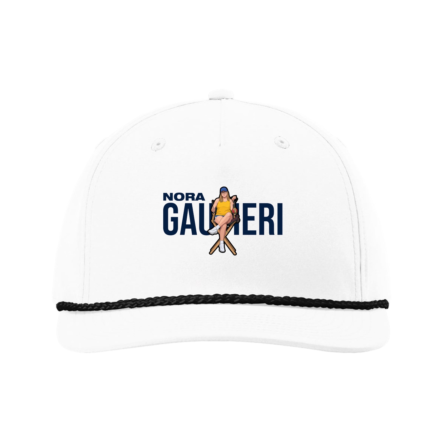 Five-Panel Classic Rope Cap — Player Name in White