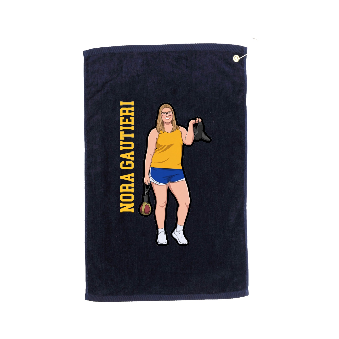 Golf Towel — Name Vertical in Navy