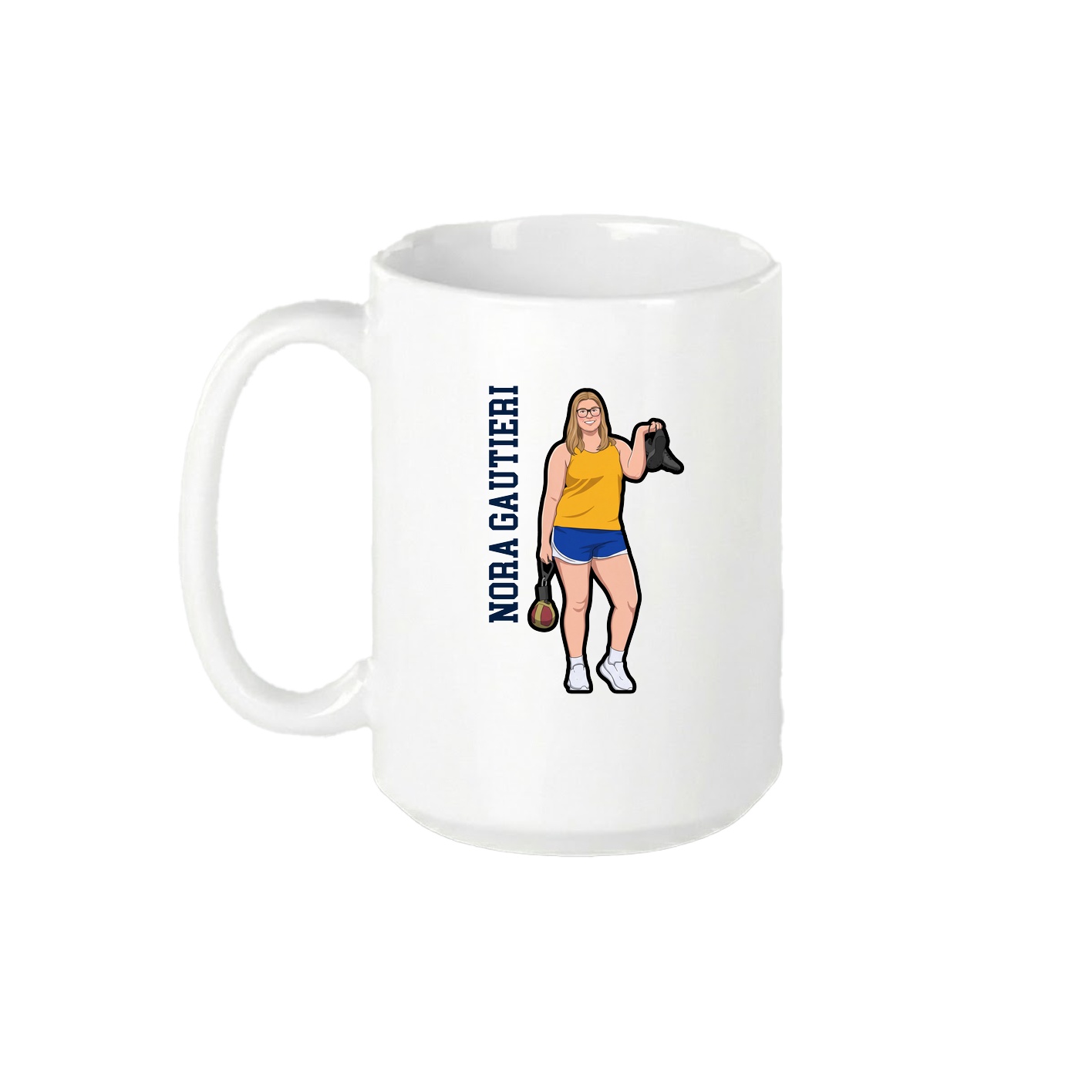 15oz Coffee Mug — Name Vertical in White