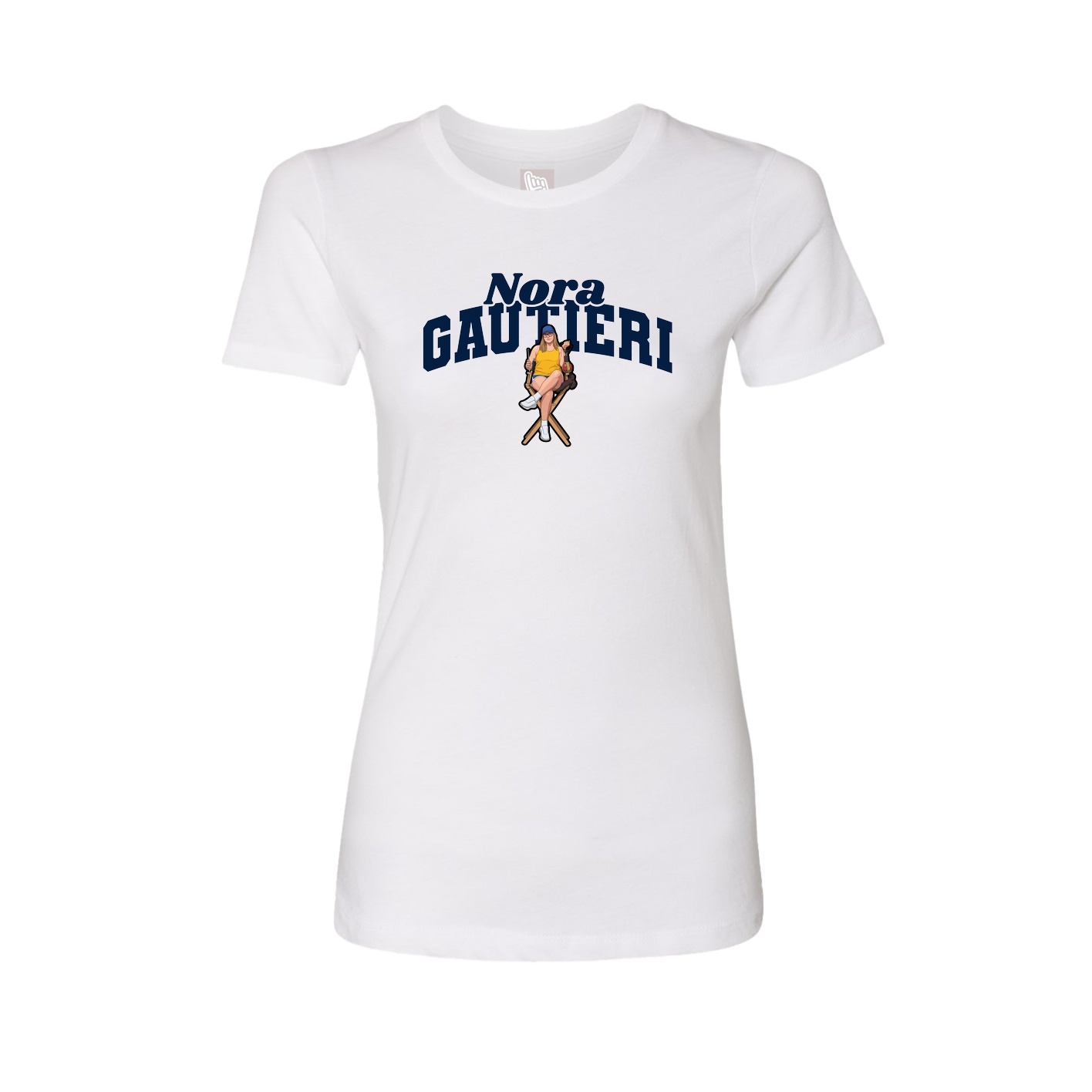 Fitted Women's Tee — Signature Arch in White