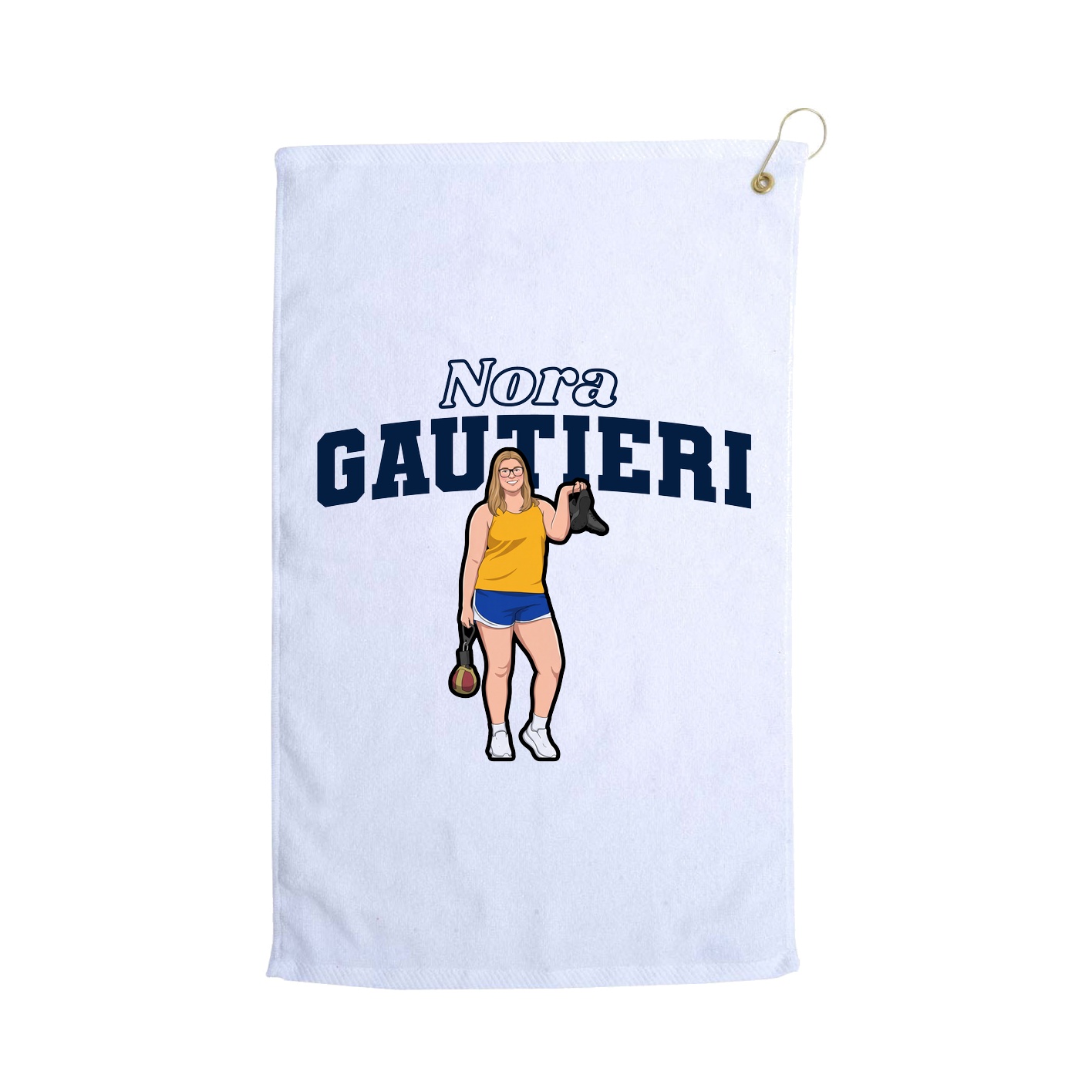 Golf Towel — Name Arch in White