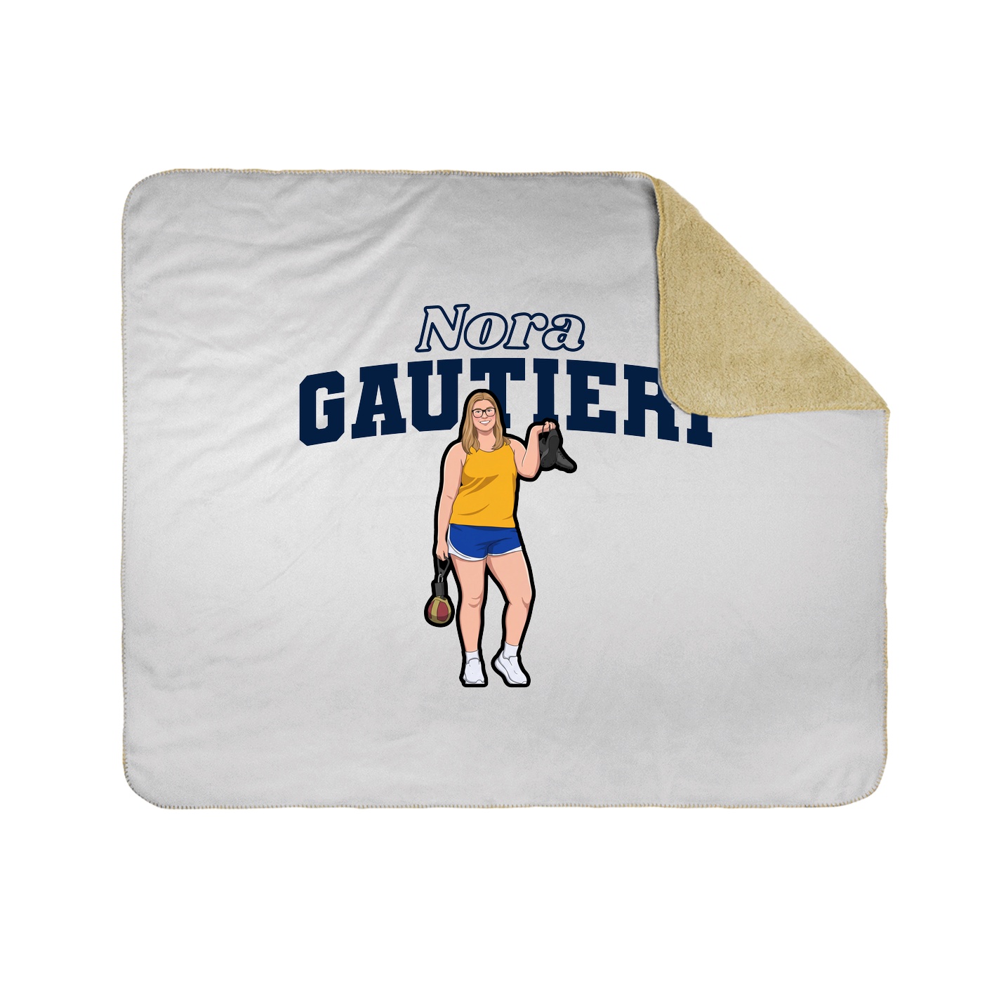 Throw Blanket — Name Arch in White