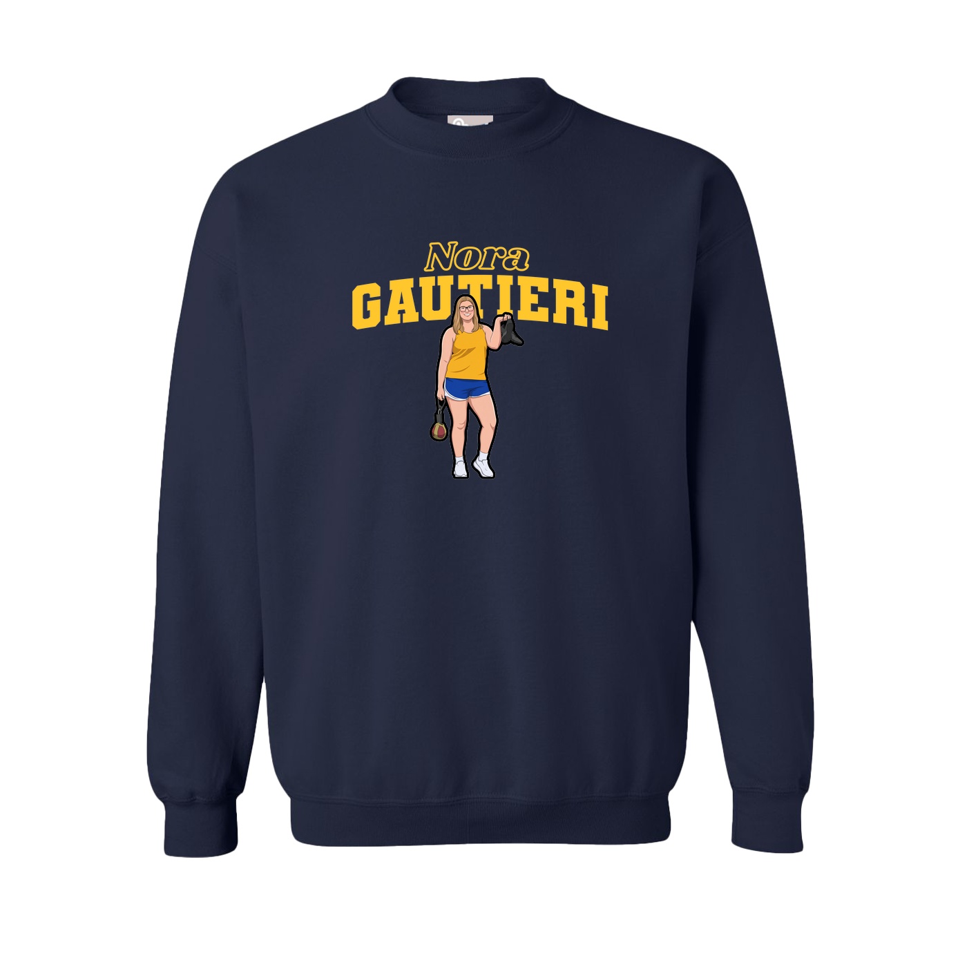 Fleece Crew — Name Arch in Navy
