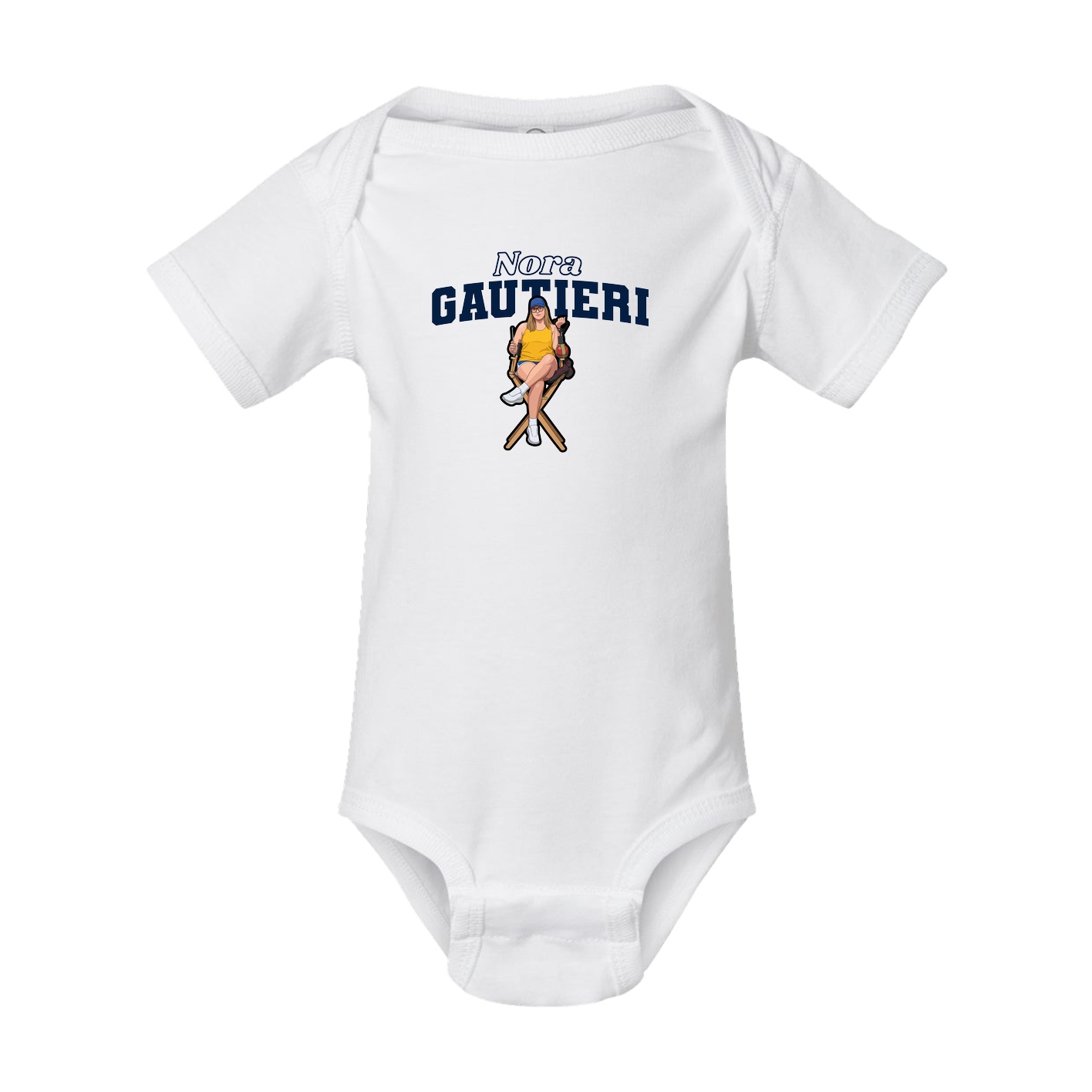 Baby Onesie — Name Arch in White