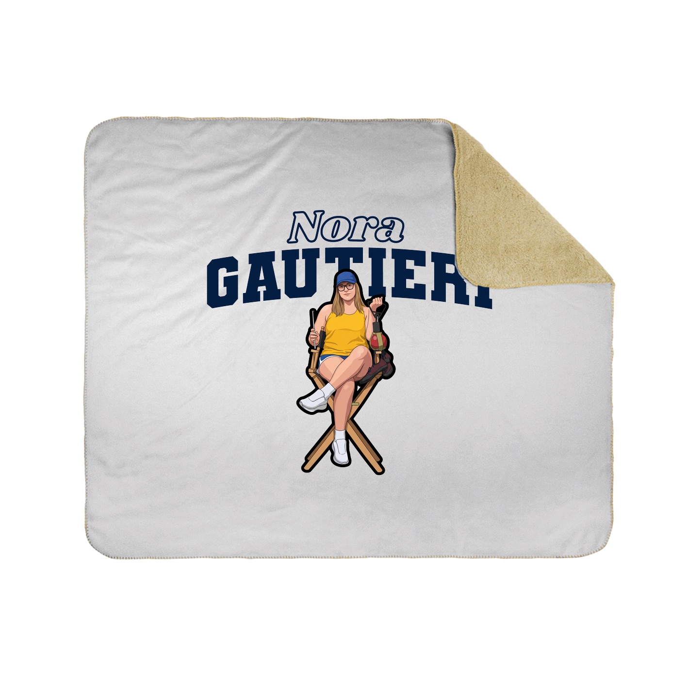 Throw Blanket — Name Arch in White
