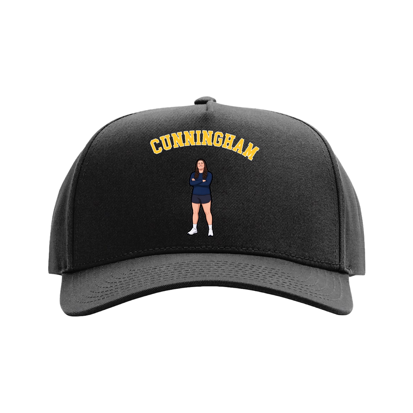 Full Fabric Five-Panel Champ Cap — Shirsey Arch in Black