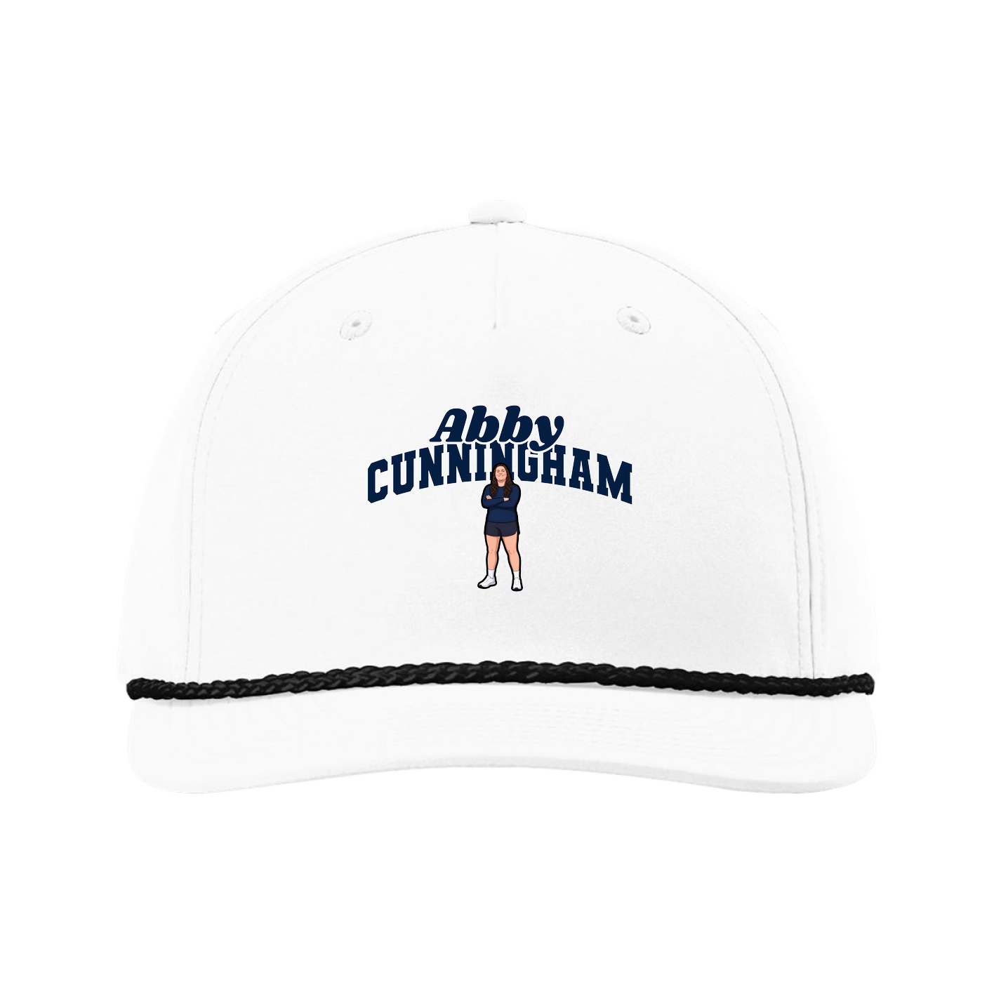 Five-Panel Classic Rope Cap — Signature Arch in White