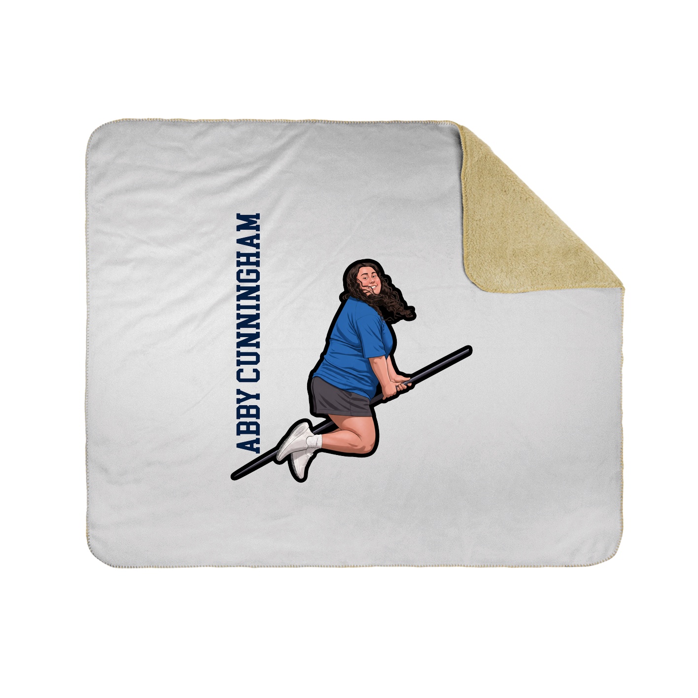 Throw Blanket — Name Vertical in White