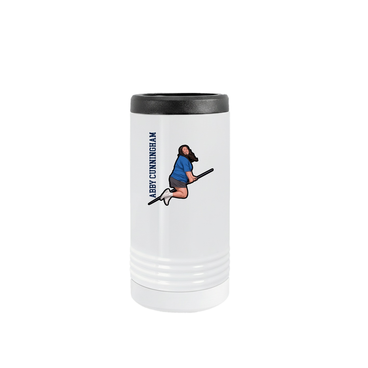 Slim Beverage Holder — Name Vertical in White