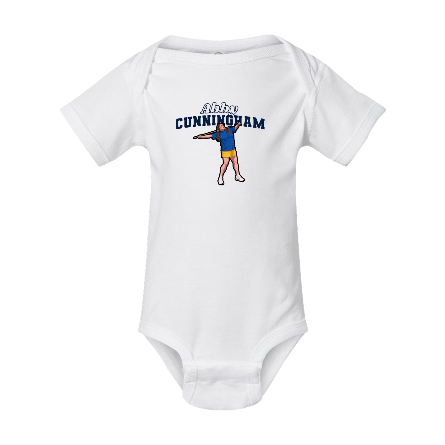 Baby Onesie — Name Arch in White
