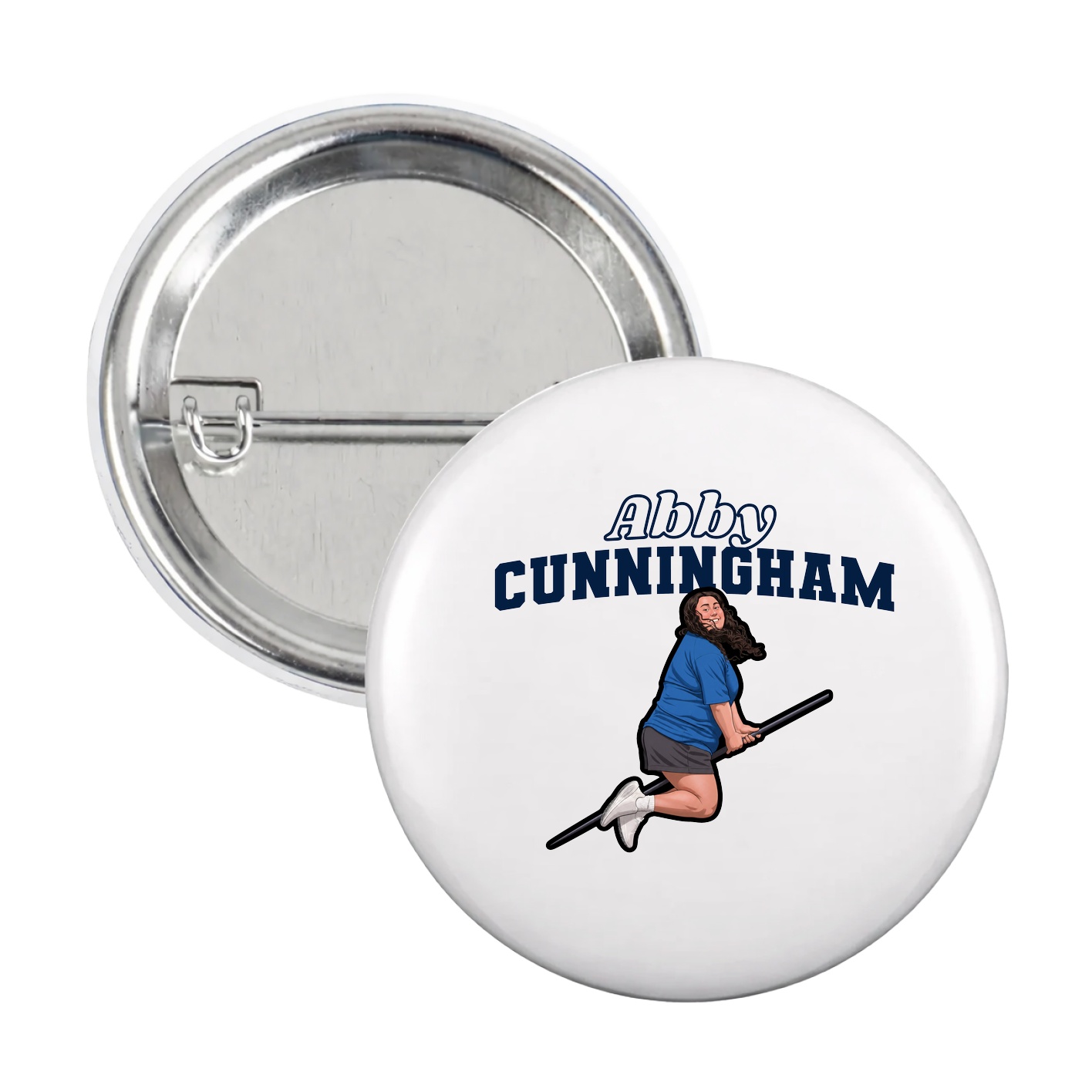 Game Day Button — Name Arch in White